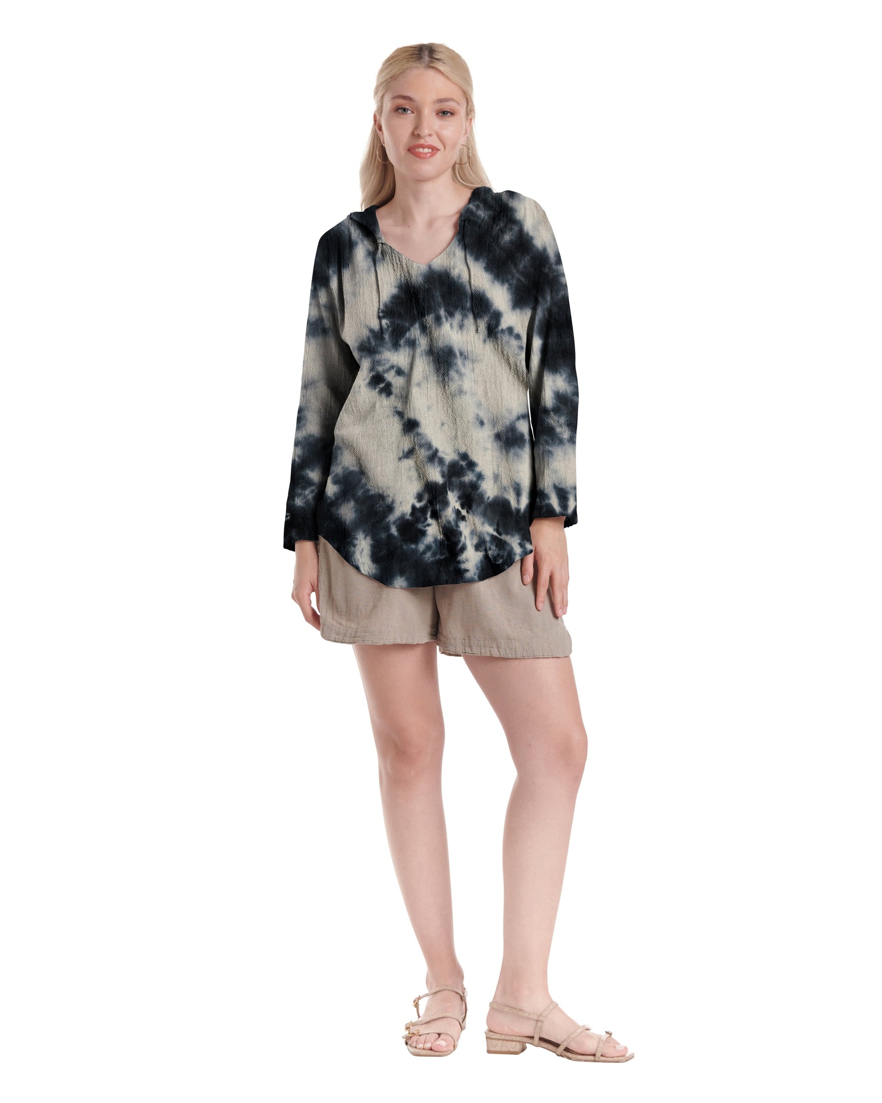 Hoodie Cotton Gauze Blouse-Oh My Gauze