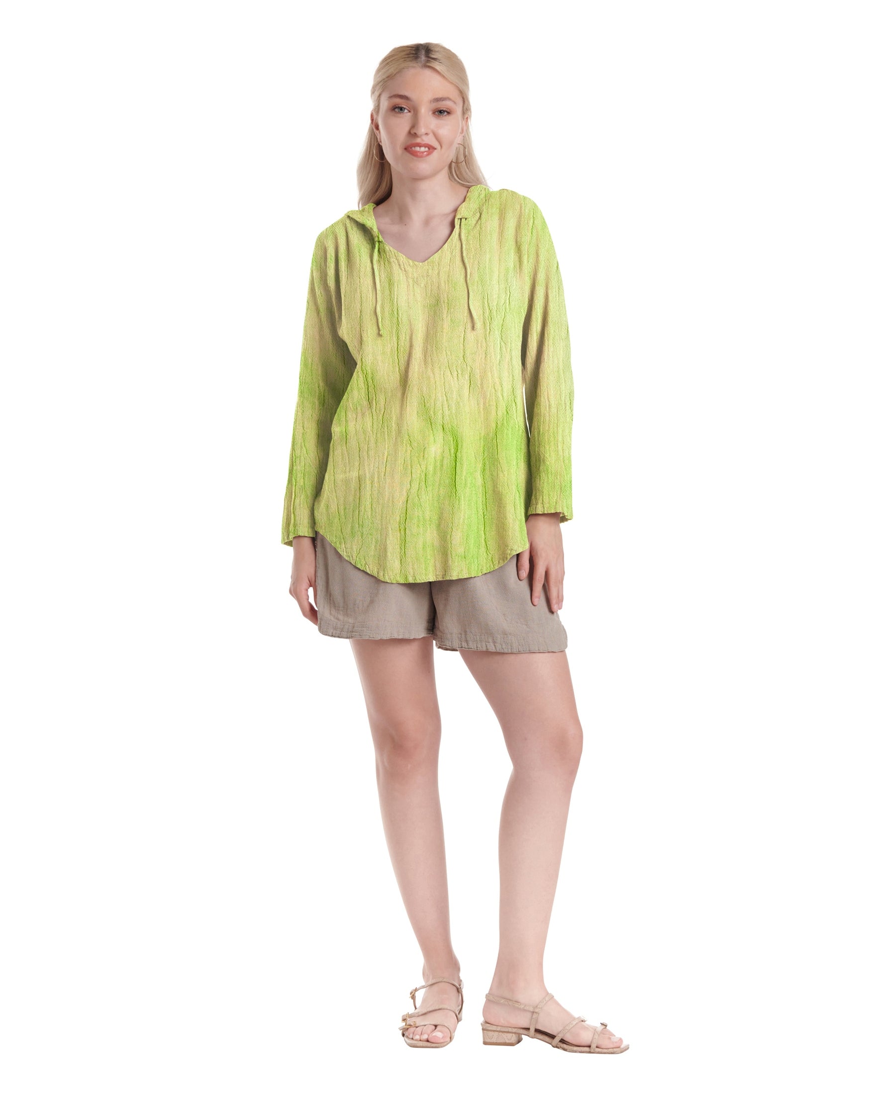 Hoodie Cotton Gauze Blouse-Oh My Gauze