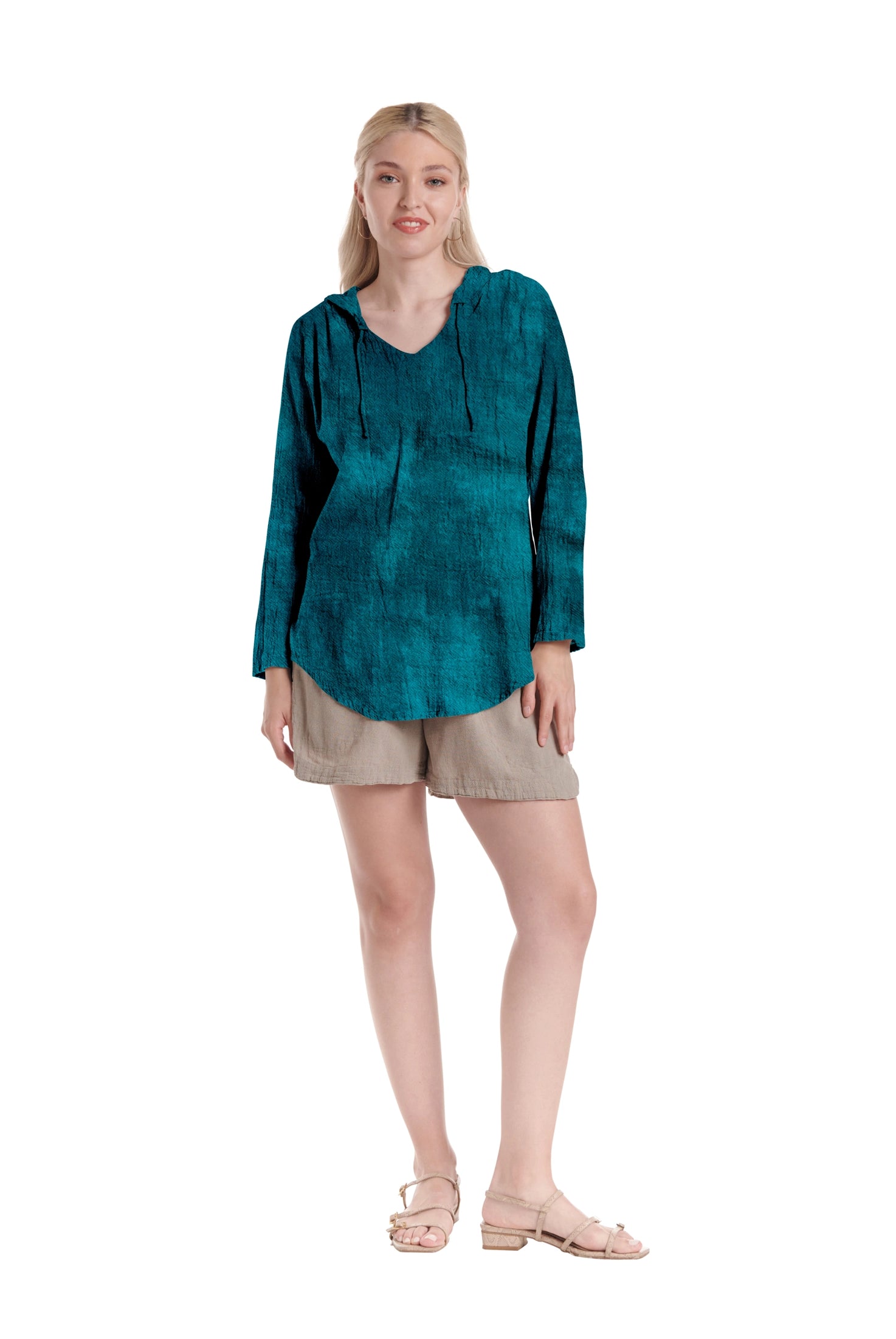 Hoodie Cotton Gauze Blouse-Oh My Gauze