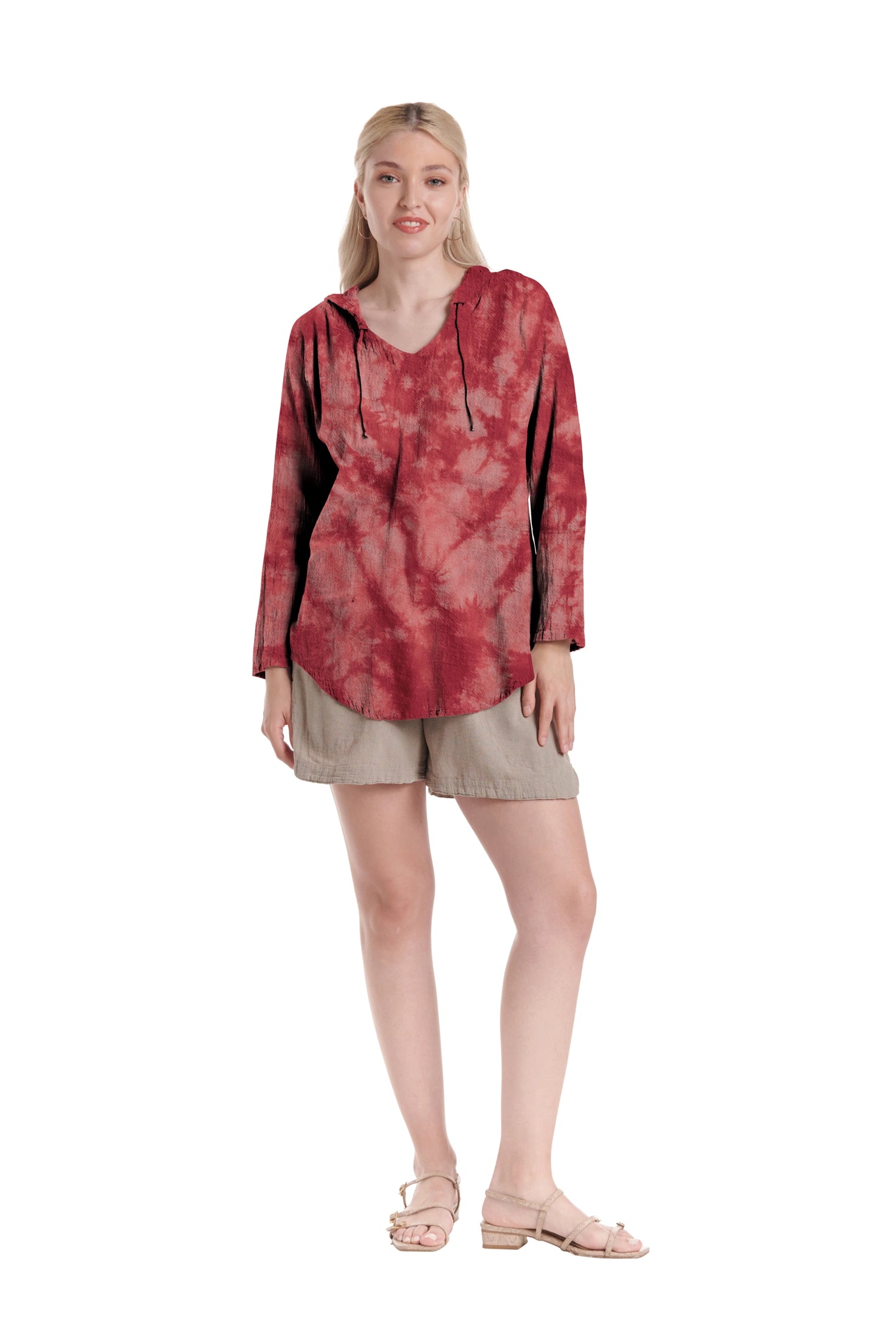 Hoodie Cotton Gauze Blouse-Oh My Gauze