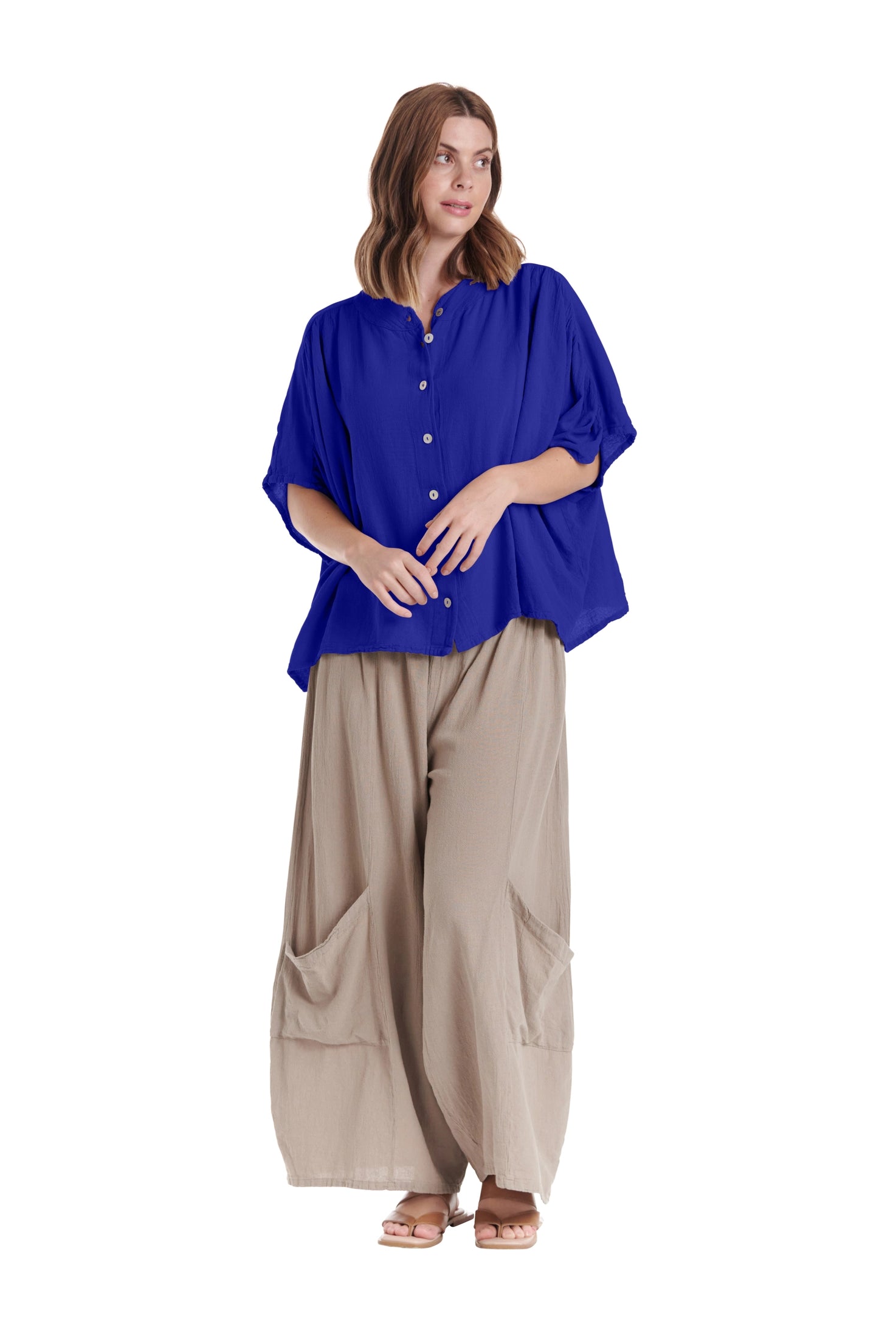 Ines Cotton Gauze Blouse – New Arrival-Oh My Gauze