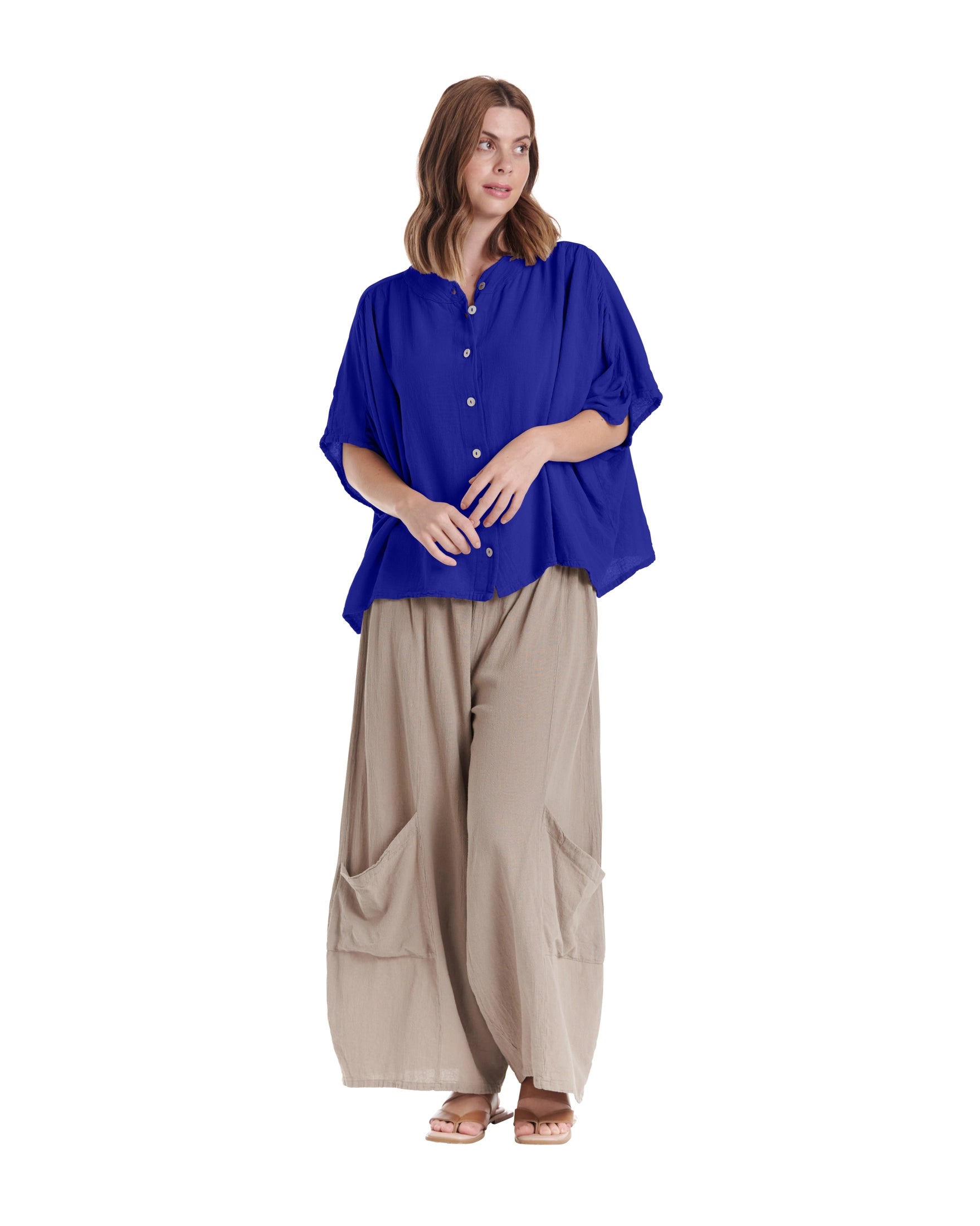 Ines Cotton Gauze Blouse – New Arrival-Oh My Gauze