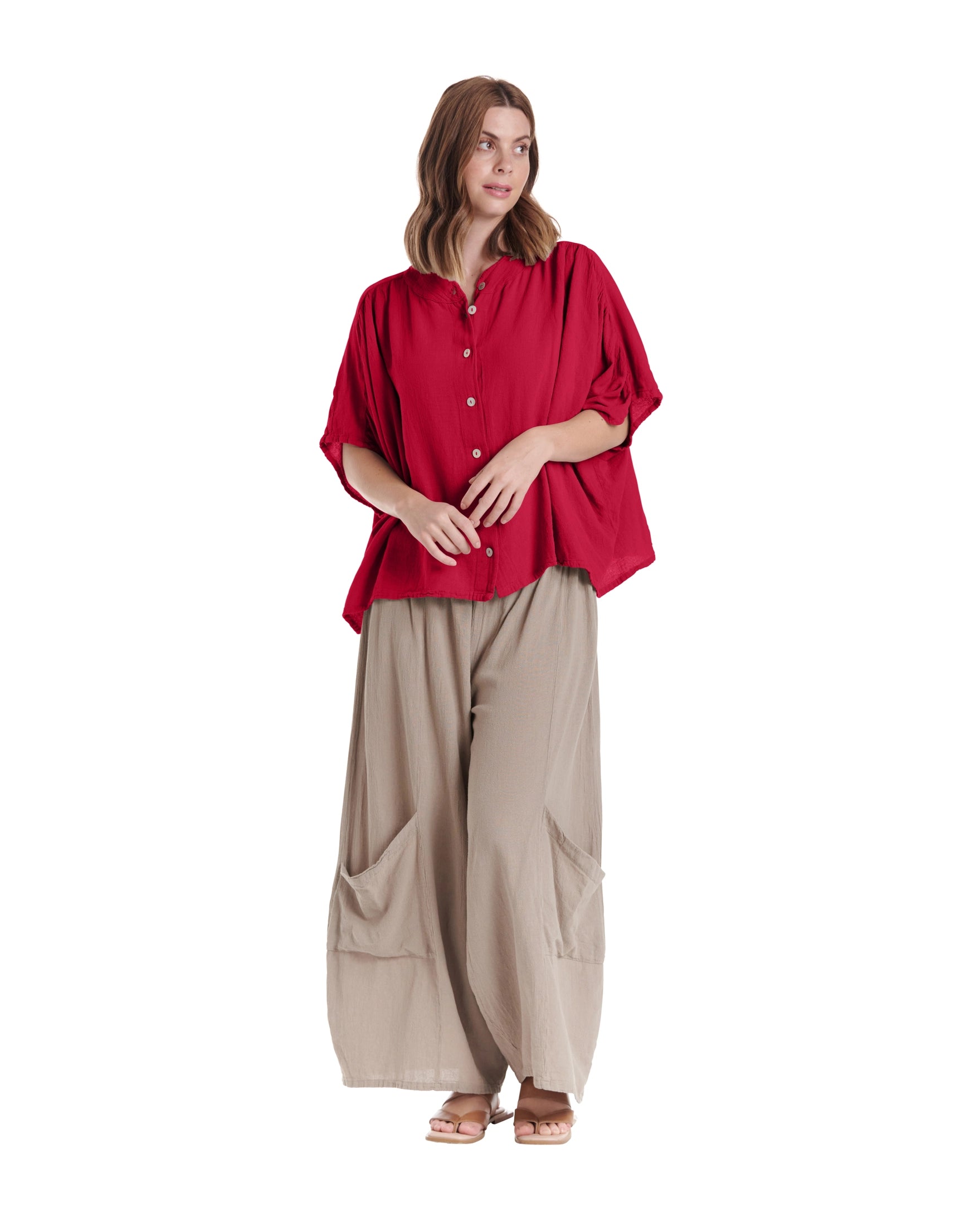 Ines Cotton Gauze Blouse – New Arrival-Oh My Gauze