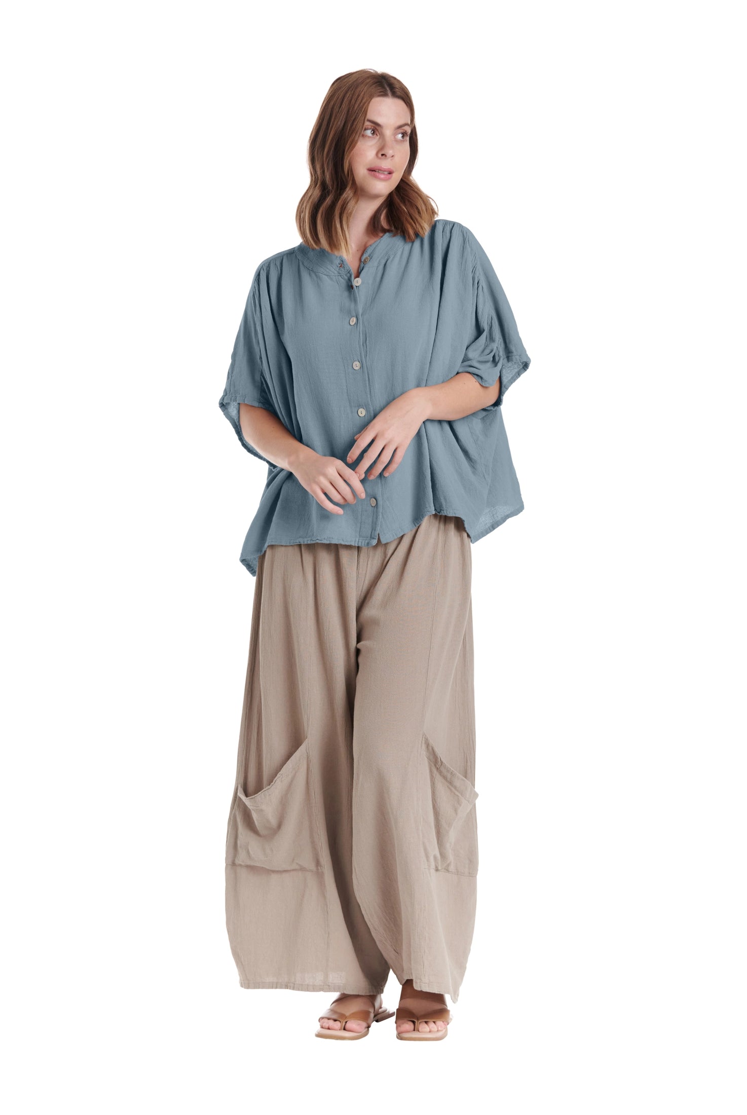 Ines Cotton Gauze Blouse – New Arrival-Oh My Gauze