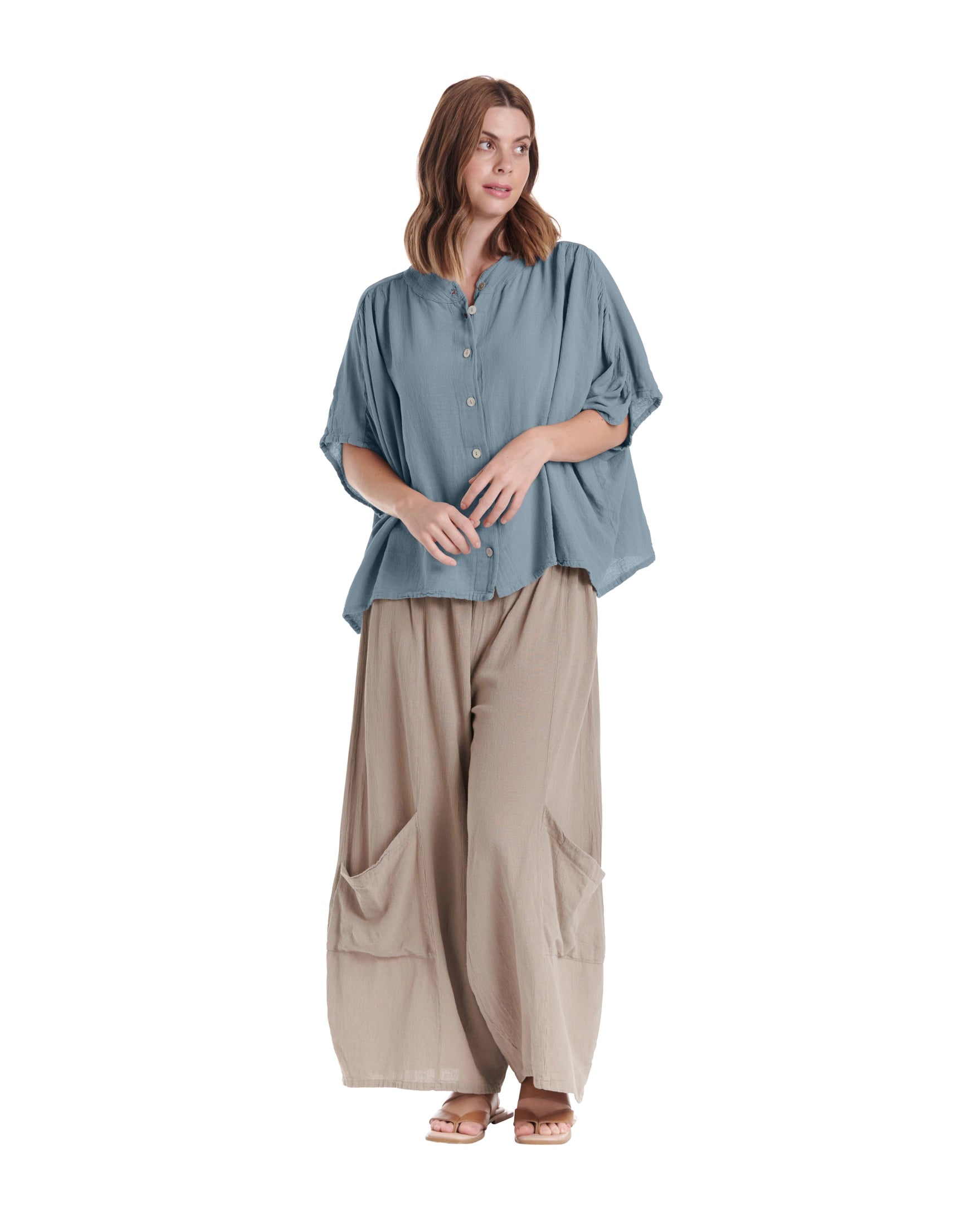 Ines Cotton Gauze Blouse – New Arrival-Oh My Gauze