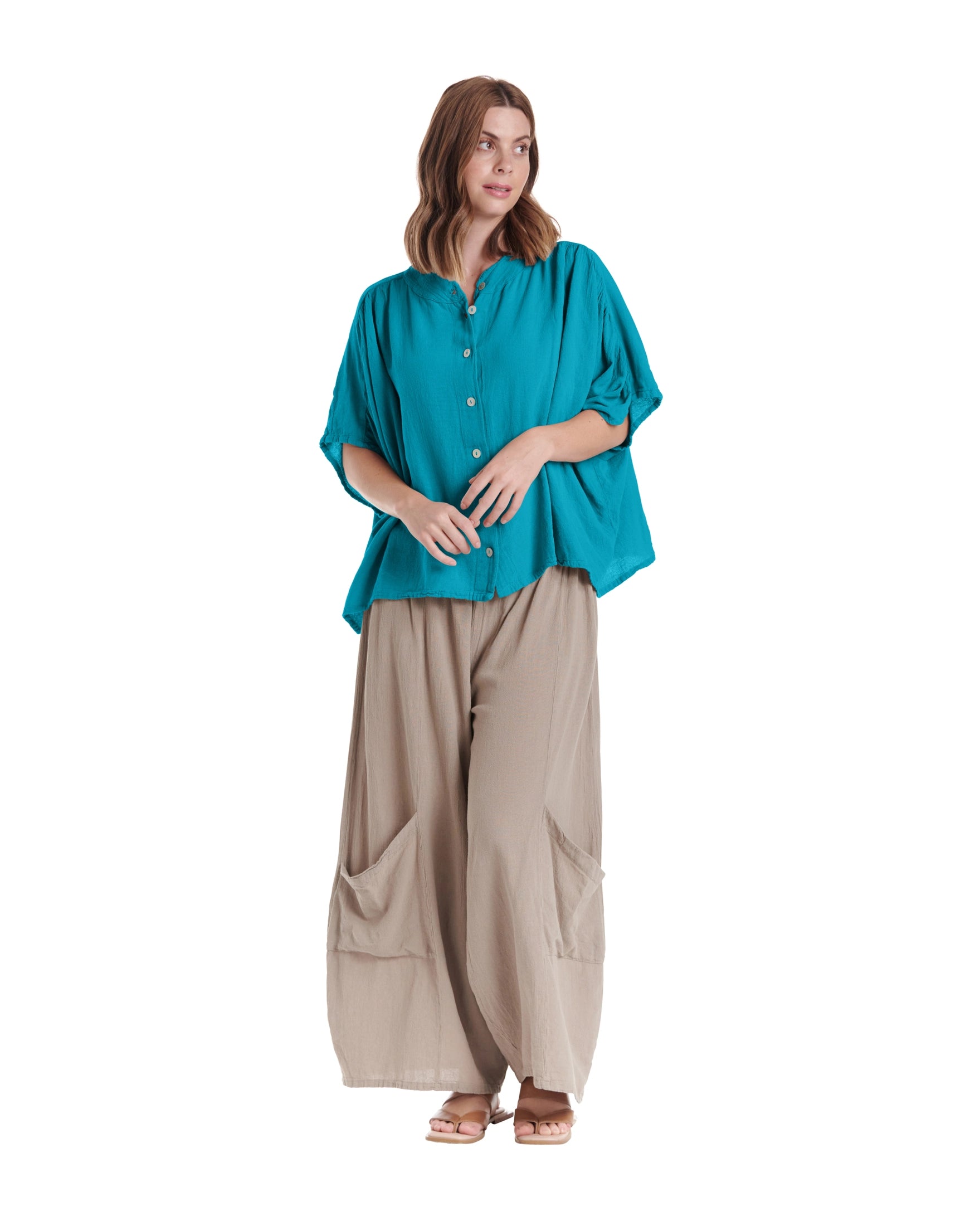 Ines Cotton Gauze Blouse – New Arrival-Oh My Gauze