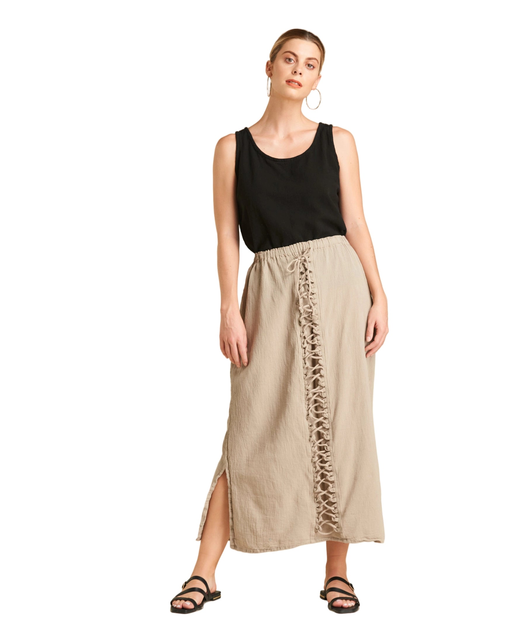 Lattice Cotton Gauze Skirt - Final Sale-Oh My Gauze