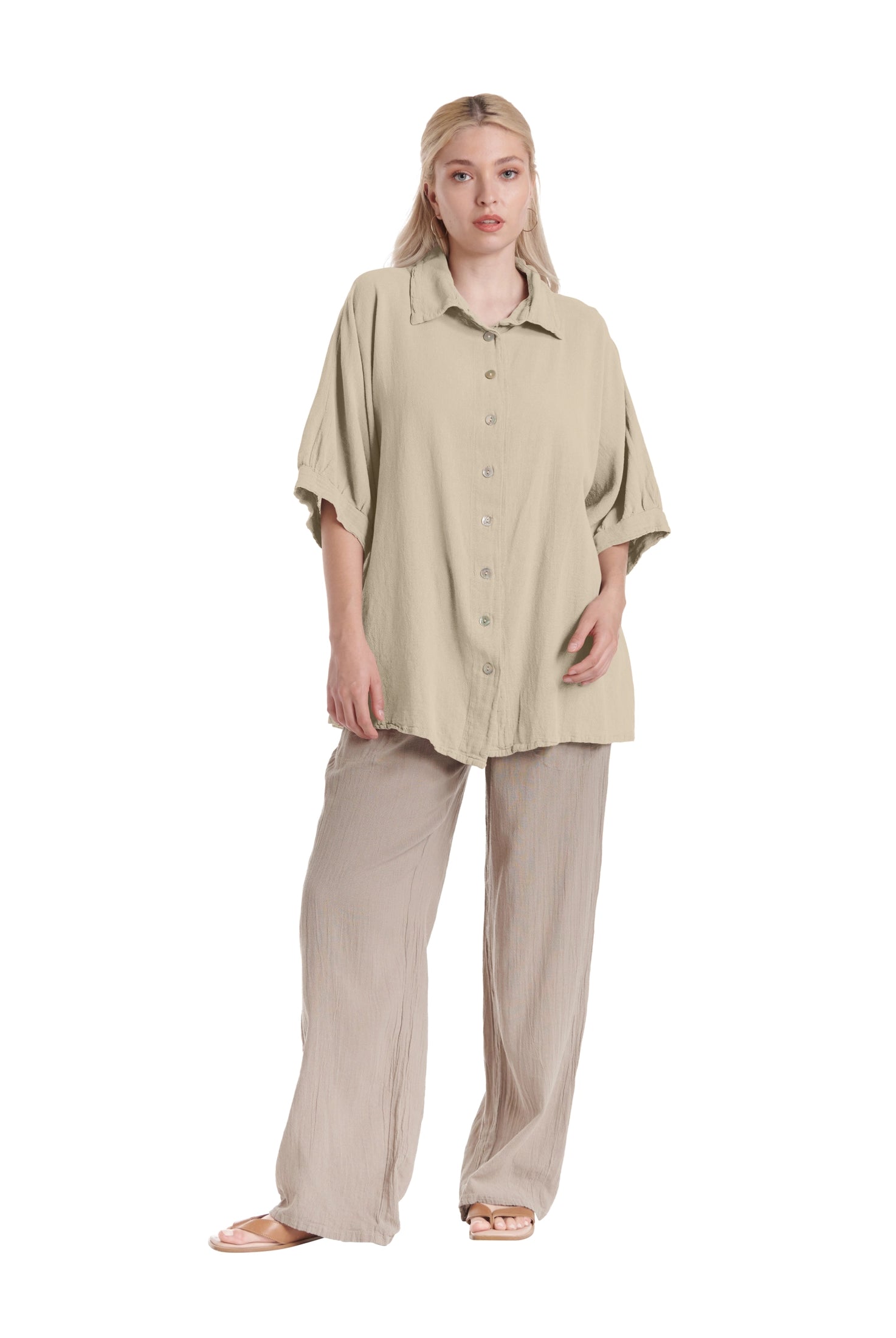 Lotus Cotton Gauze Blouse – New Arrival-Oh My Gauze