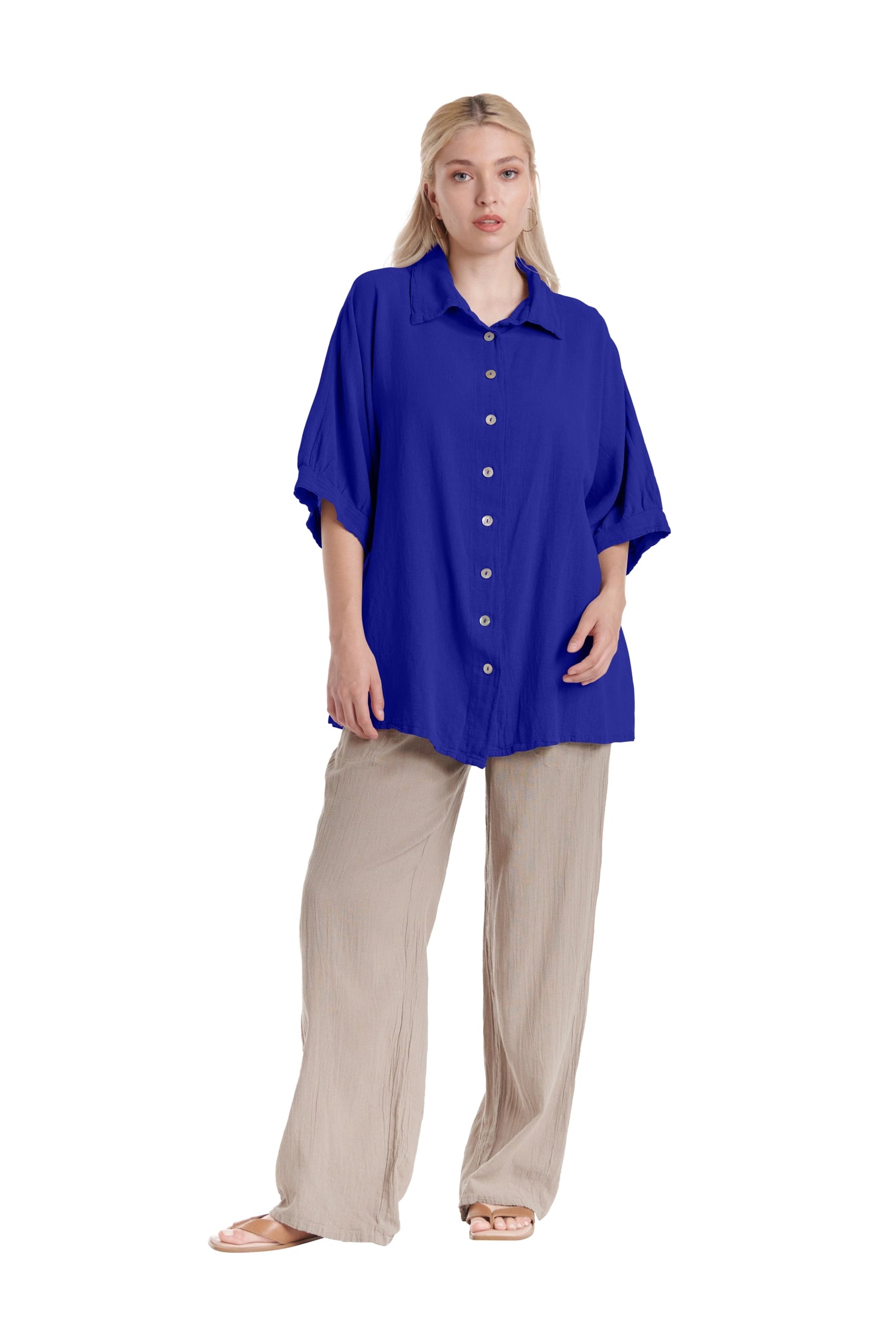 Lotus Cotton Gauze Blouse – New Arrival-Oh My Gauze
