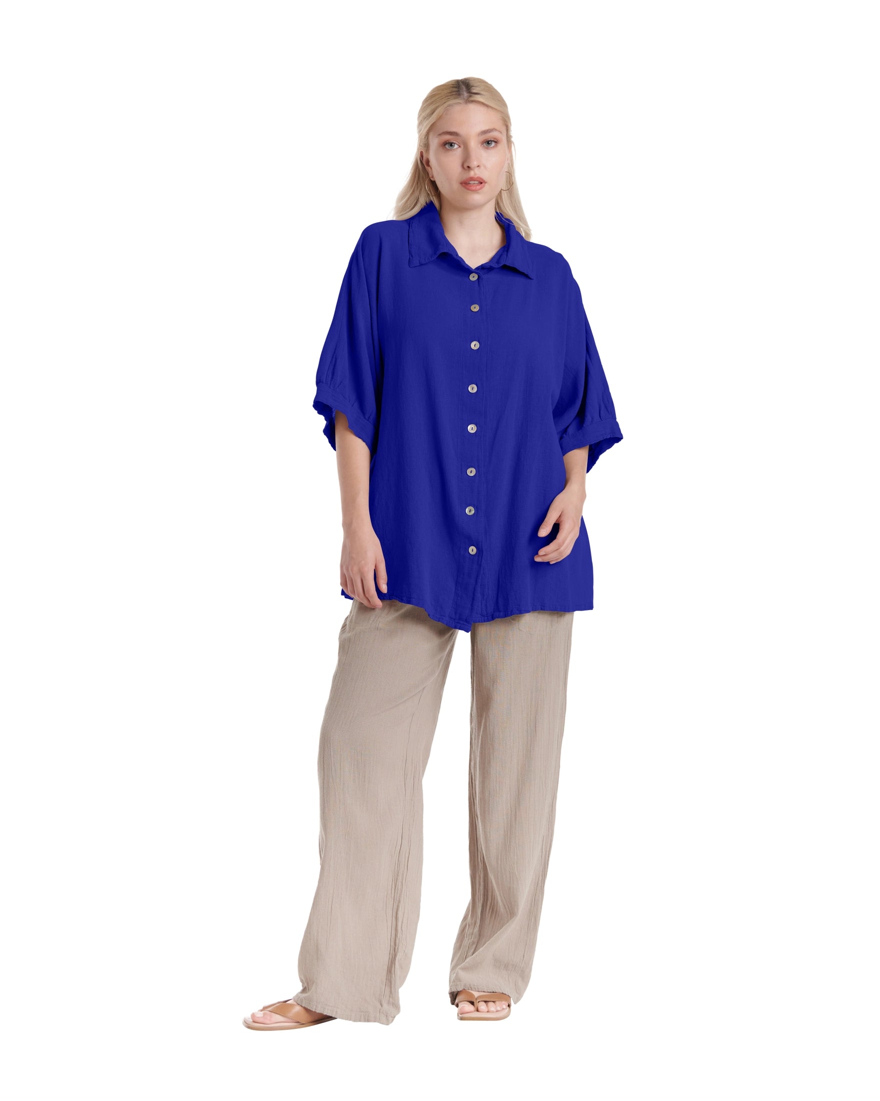 Lotus Cotton Gauze Blouse – New Arrival-Oh My Gauze