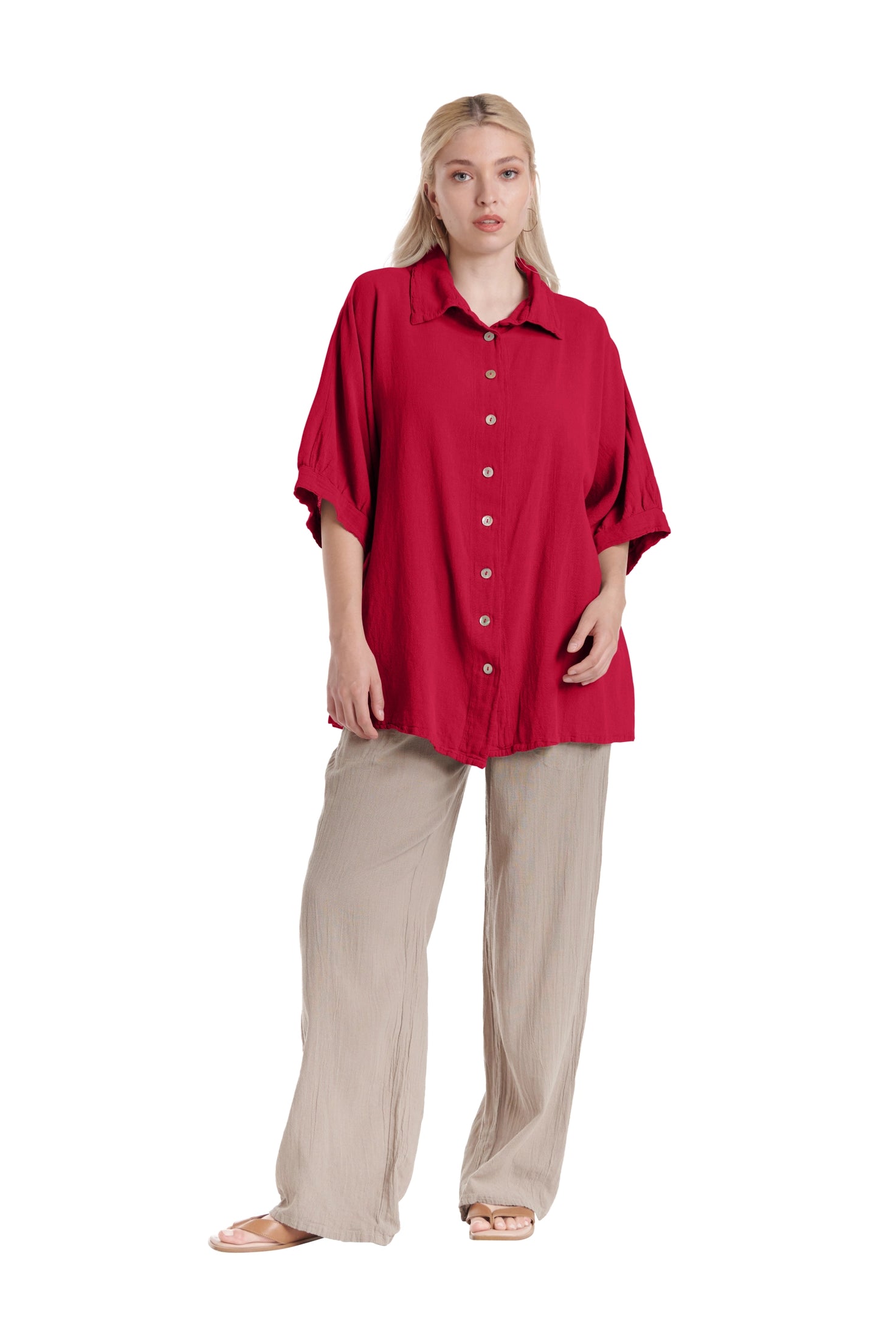 Lotus Cotton Gauze Blouse – New Arrival-Oh My Gauze