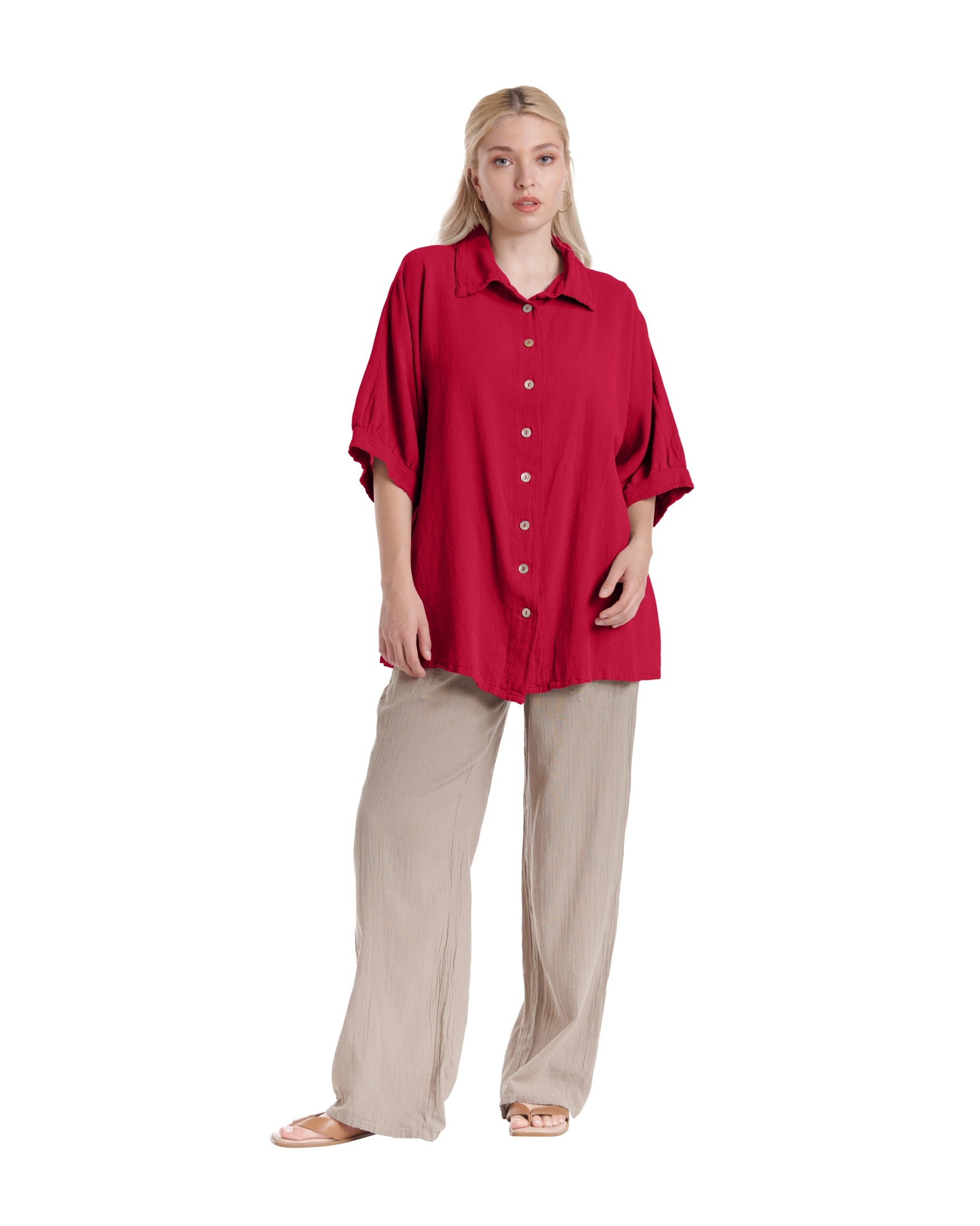 Lotus Cotton Gauze Blouse – New Arrival-Oh My Gauze
