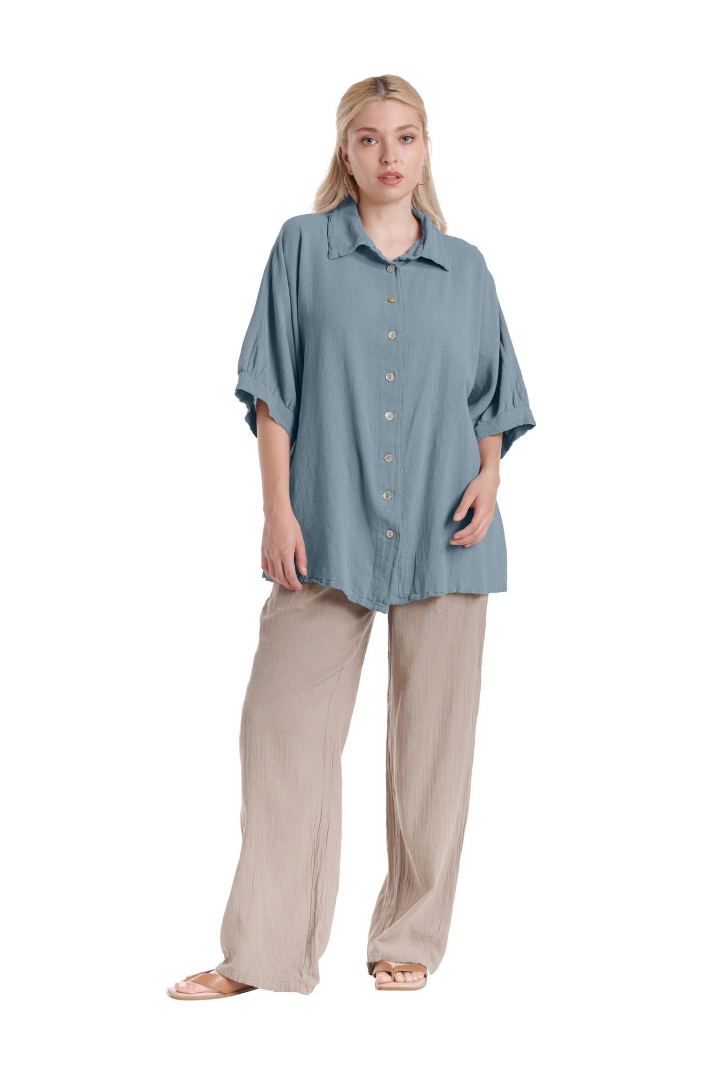 Lotus Cotton Gauze Blouse – New Arrival-Oh My Gauze