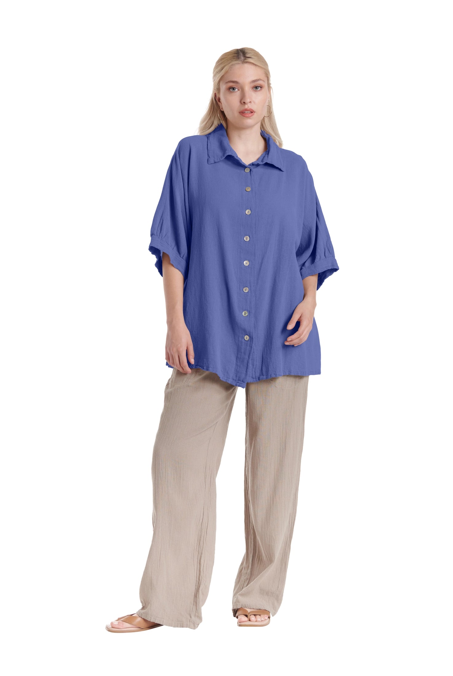 Lotus Cotton Gauze Blouse – New Arrival-Oh My Gauze