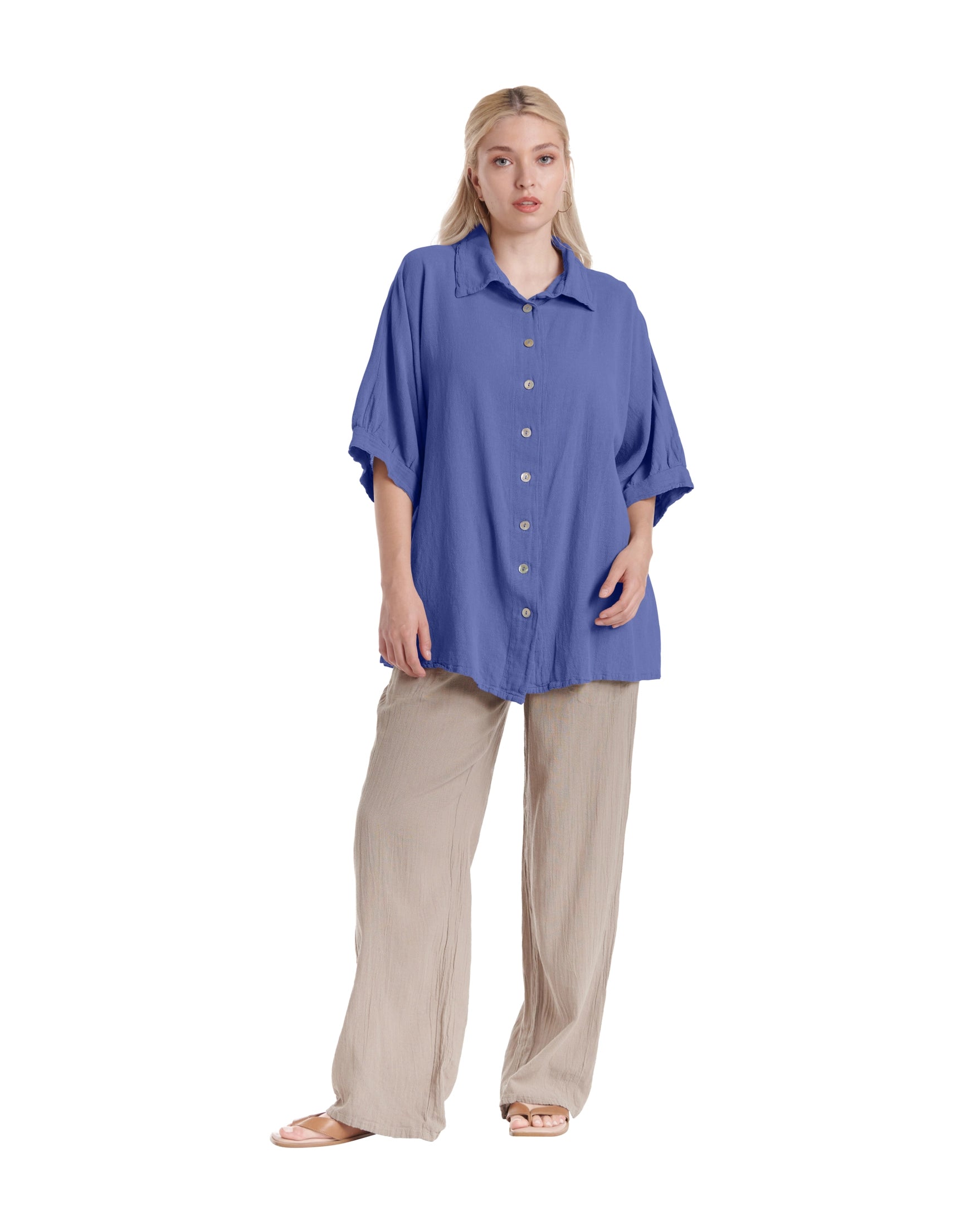 Lotus Cotton Gauze Blouse – New Arrival-Oh My Gauze