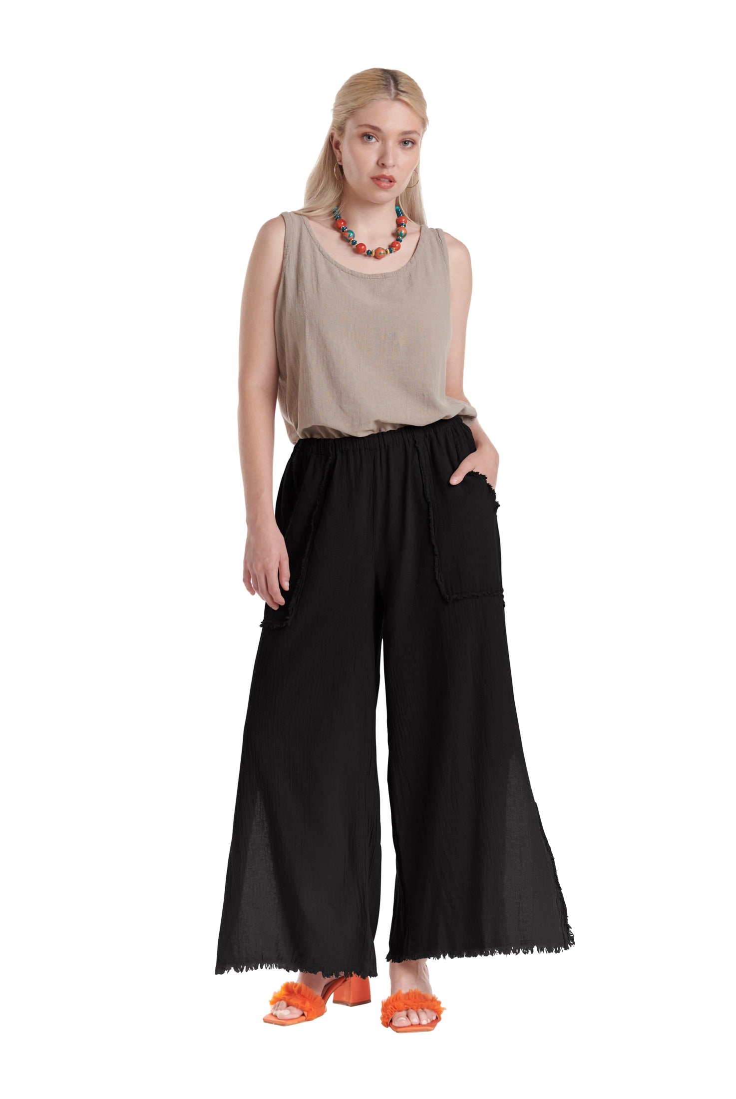 Lucky Cotton Gauze Pants-Oh My Gauze