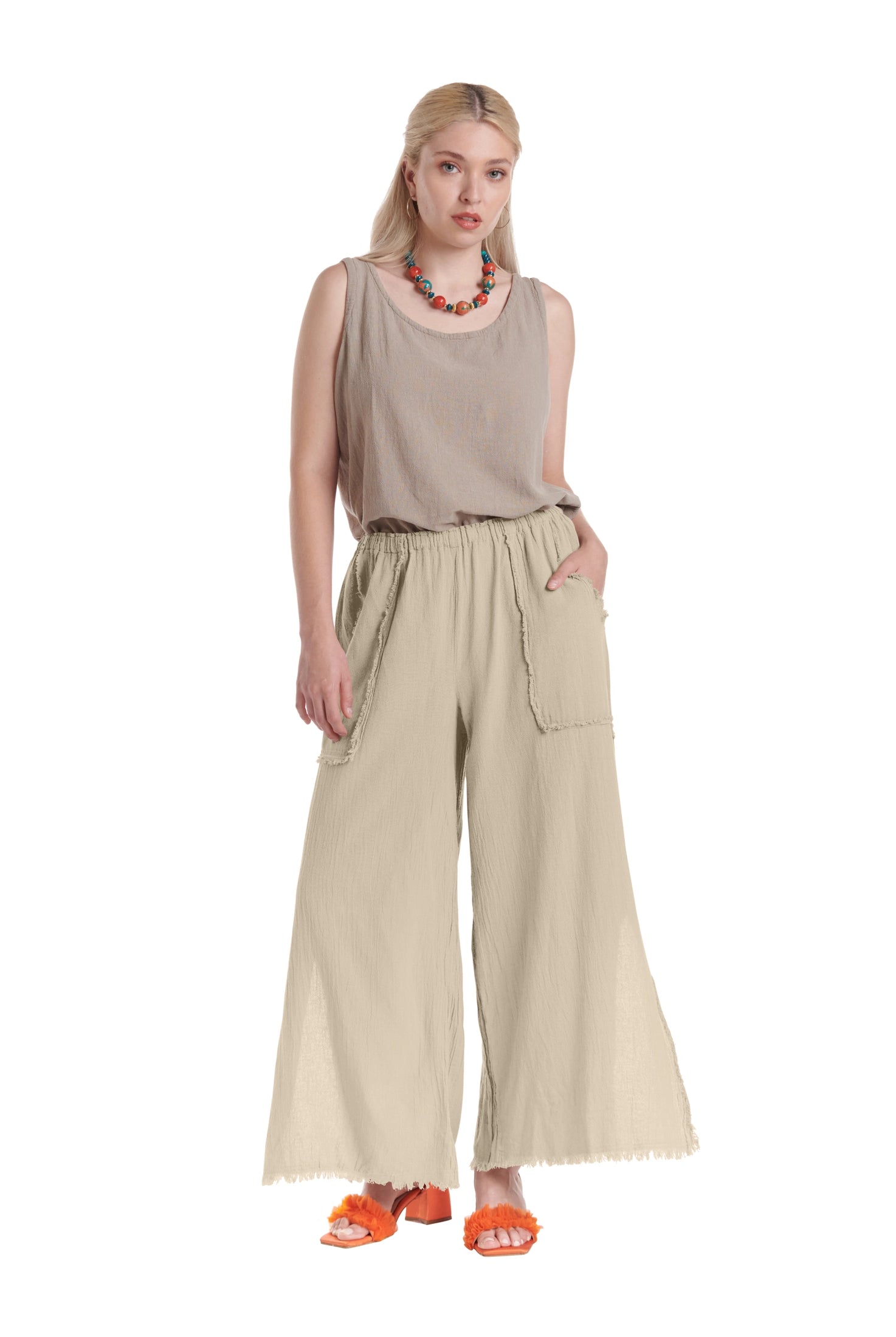 Lucky Cotton Gauze Pants-Oh My Gauze