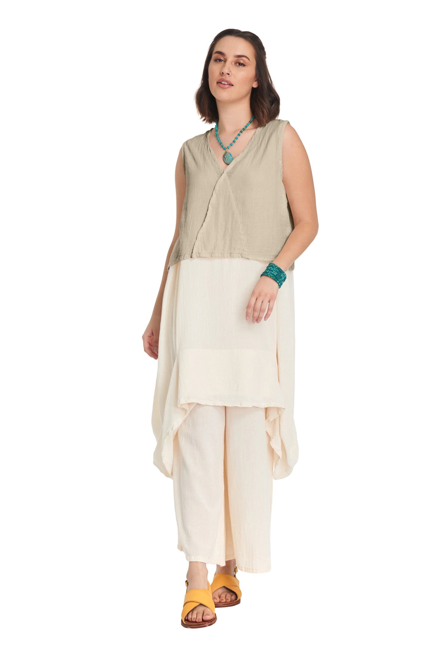 Luisa Crop Cotton Gauze Blouse-Oh My Gauze