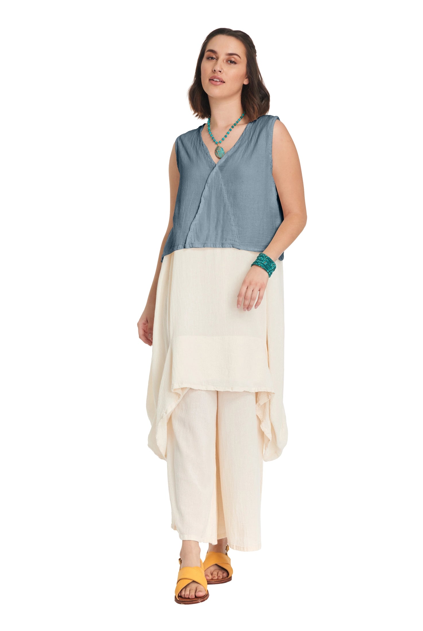 Luisa Crop Cotton Gauze Blouse-Oh My Gauze