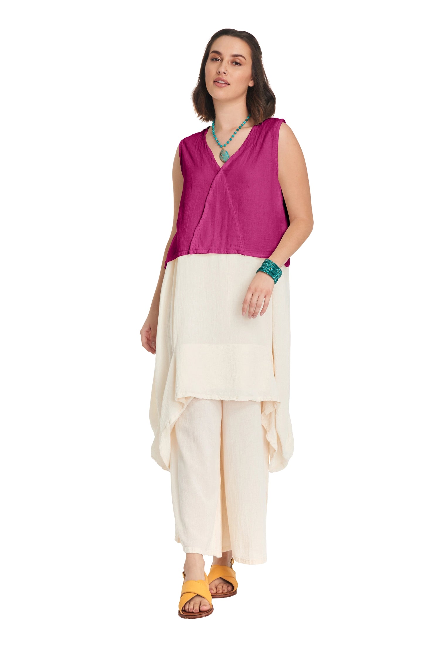 Luisa Crop Cotton Gauze Blouse-Oh My Gauze