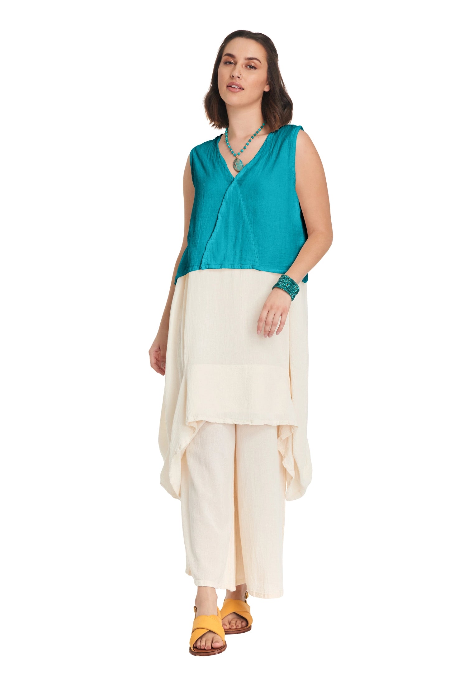 Luisa Crop Cotton Gauze Blouse-Oh My Gauze