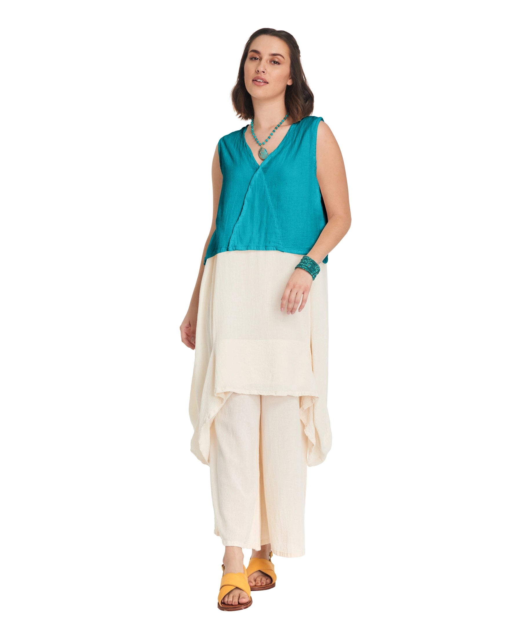 Luisa Crop Cotton Gauze Blouse-Oh My Gauze