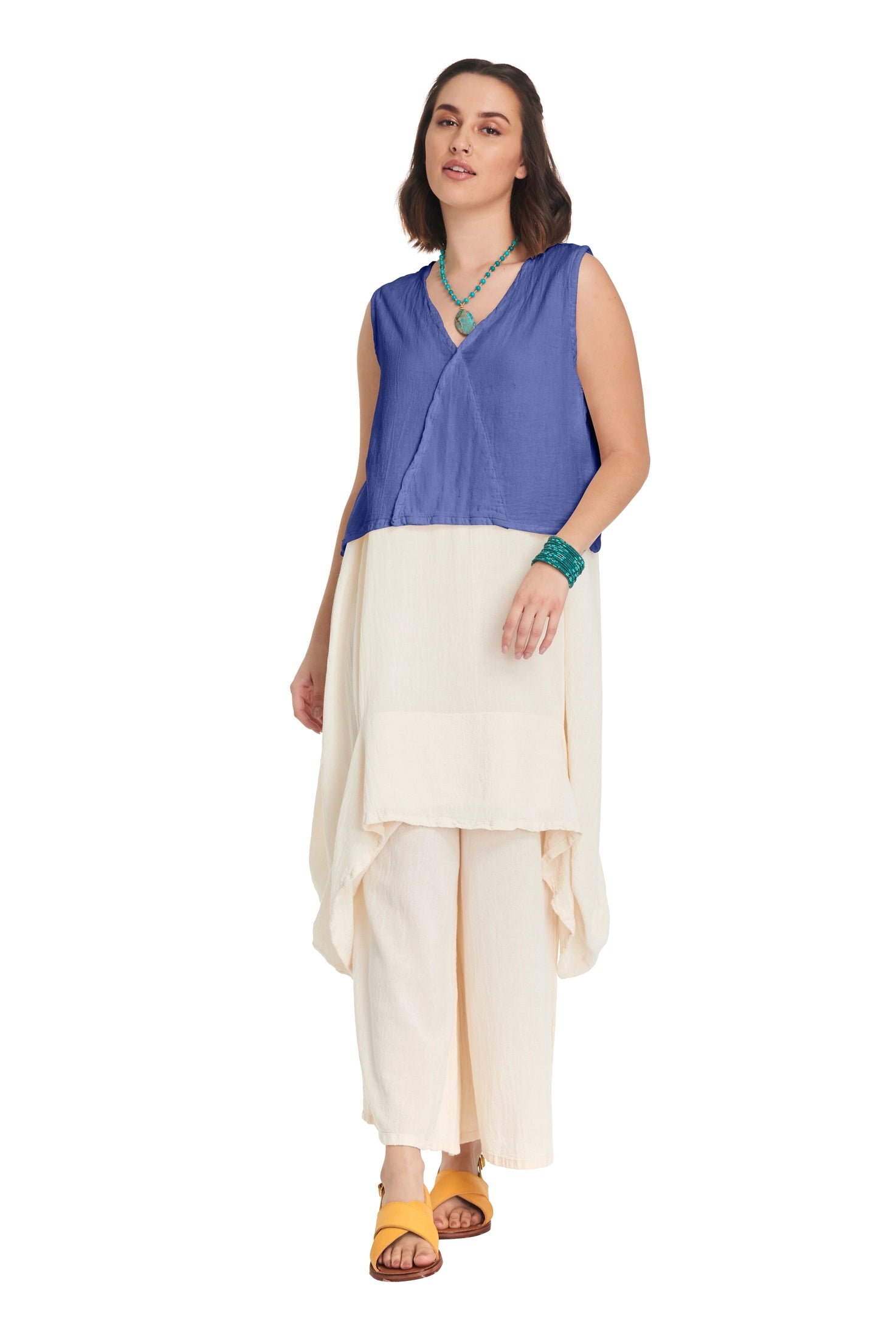 Luisa Crop Cotton Gauze Blouse-Oh My Gauze