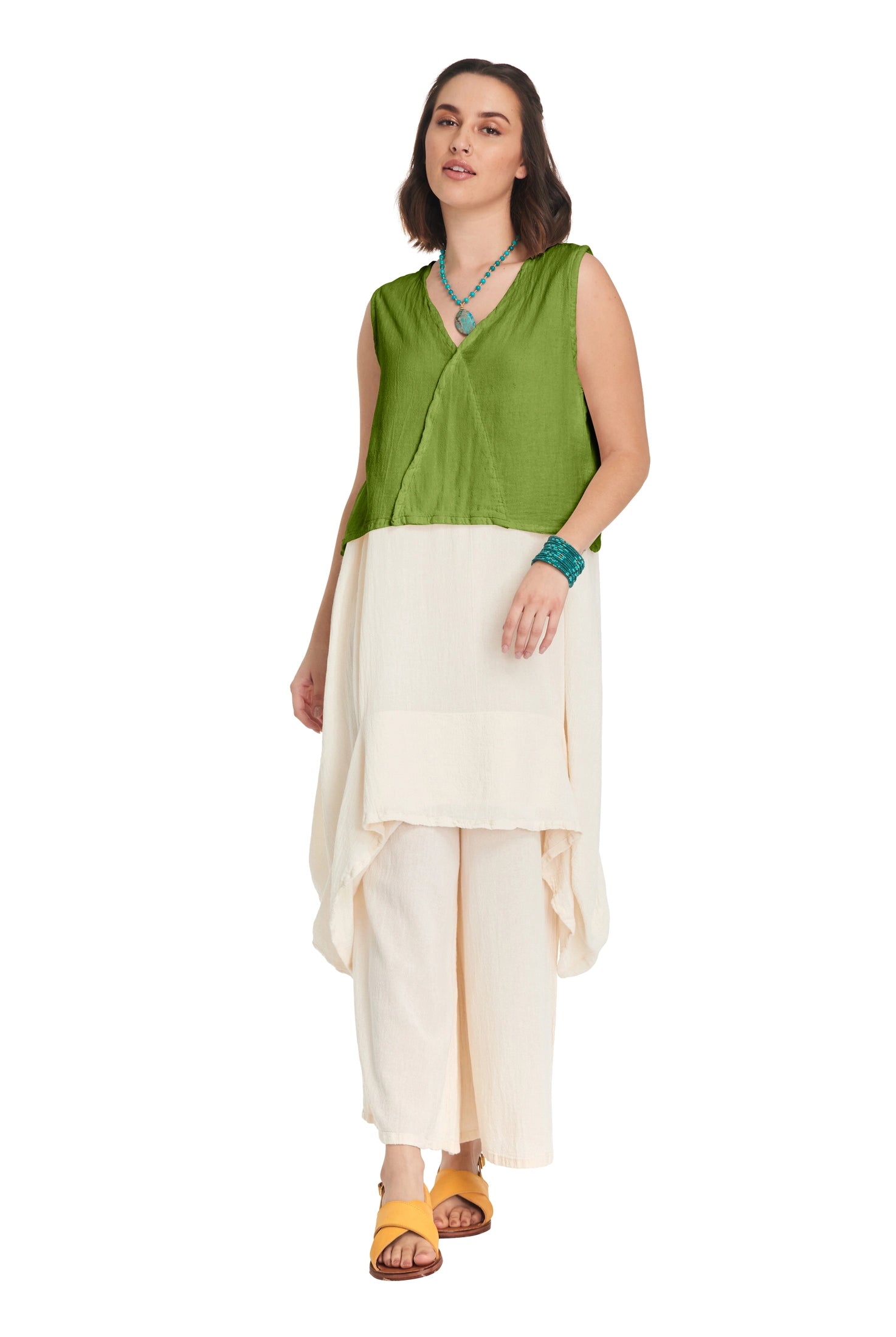 Luisa Crop Cotton Gauze Blouse-Oh My Gauze