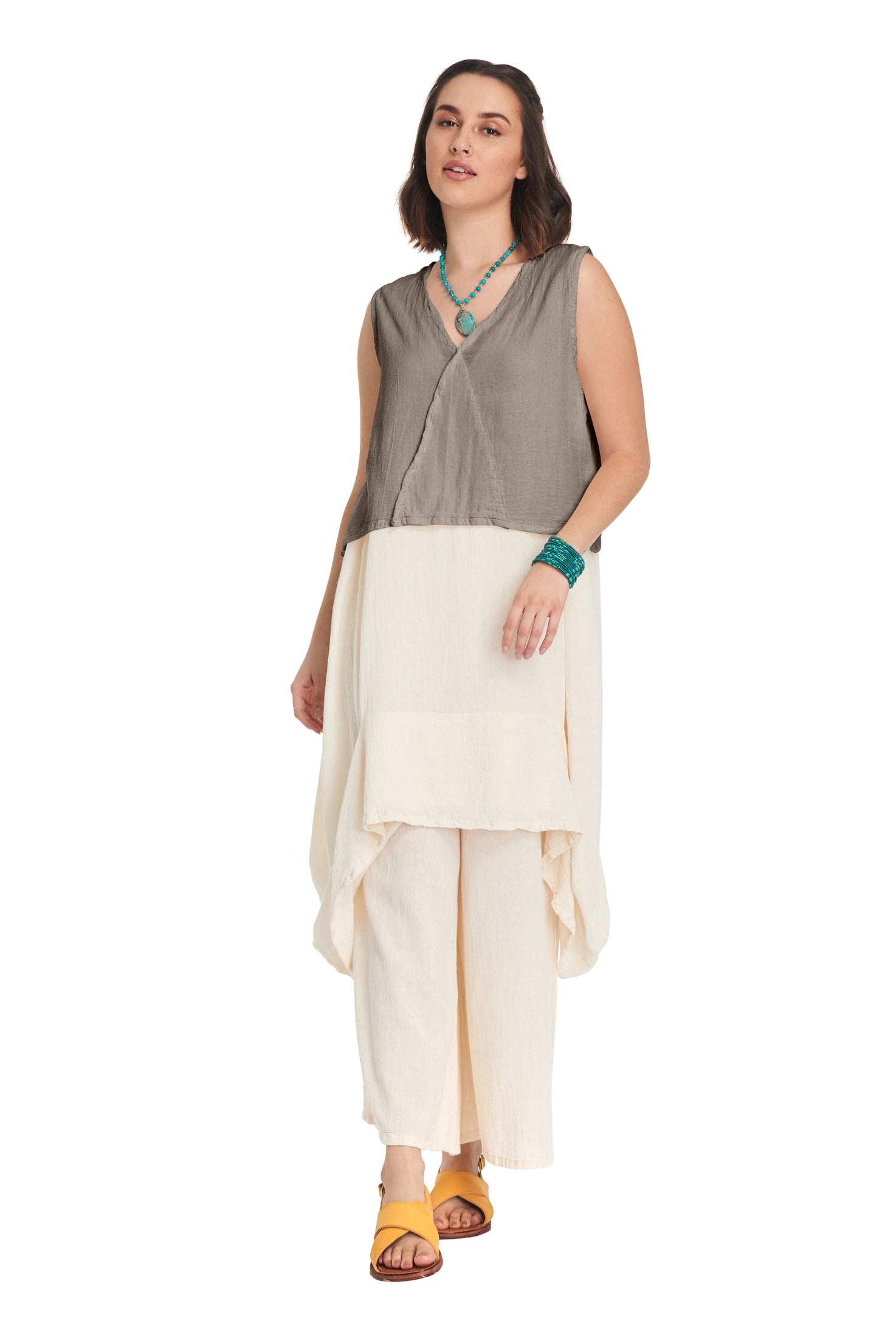 Luisa Crop Cotton Gauze Blouse-Oh My Gauze