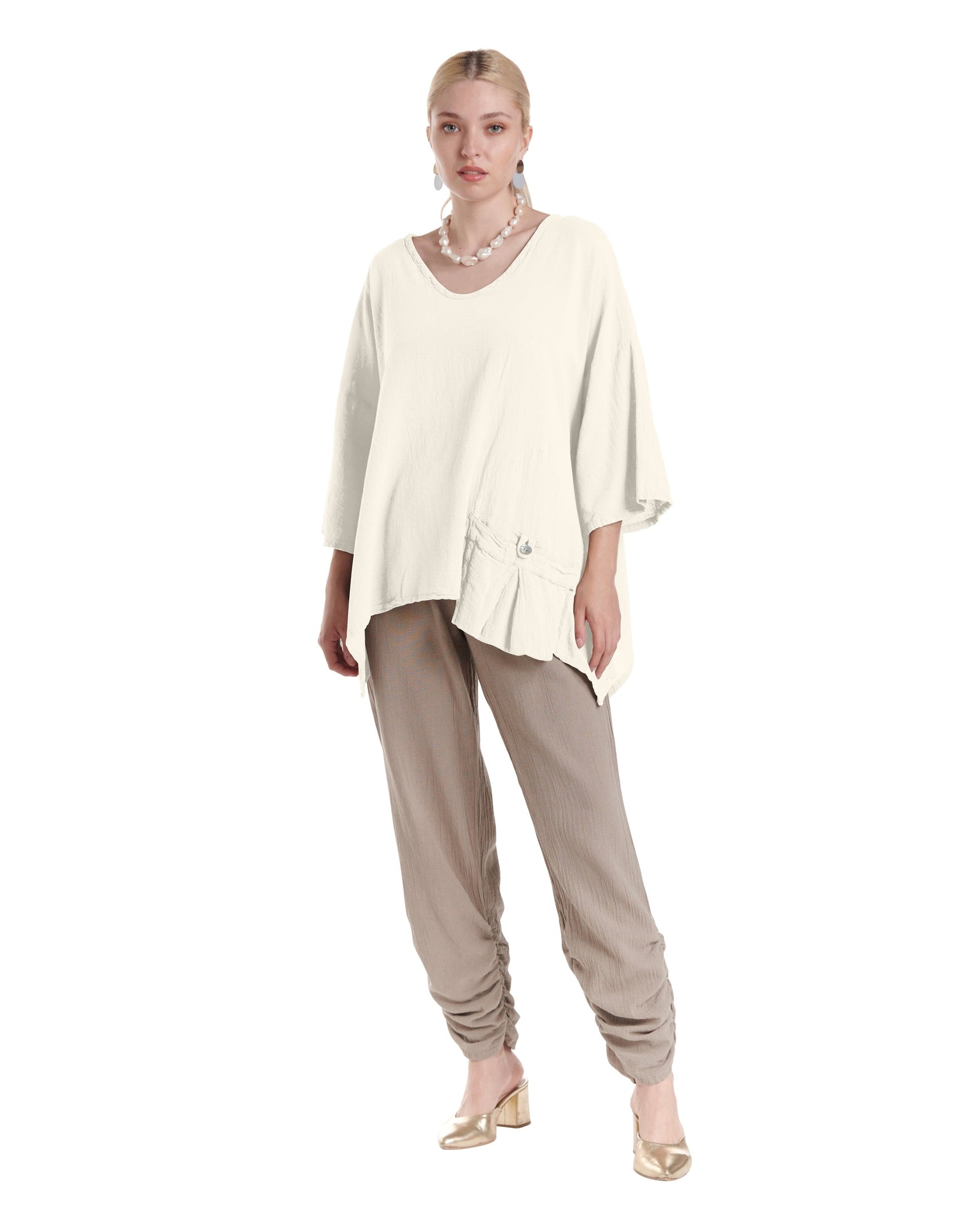 Pocket Cotton Gauze Blouse-Oh My Gauze