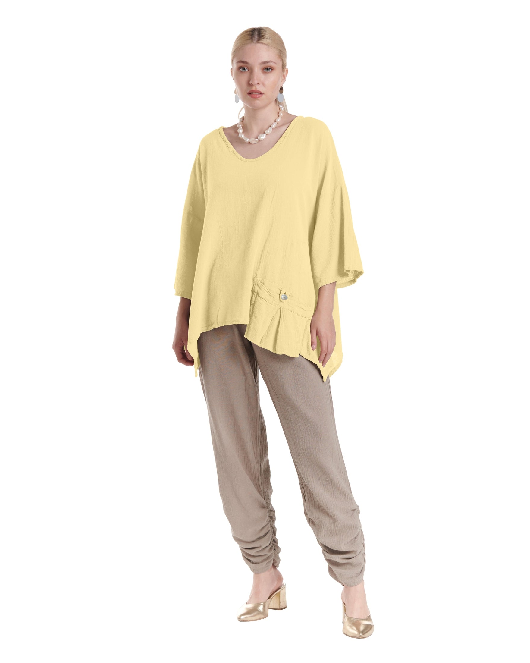 Pocket Cotton Gauze Blouse-Oh My Gauze