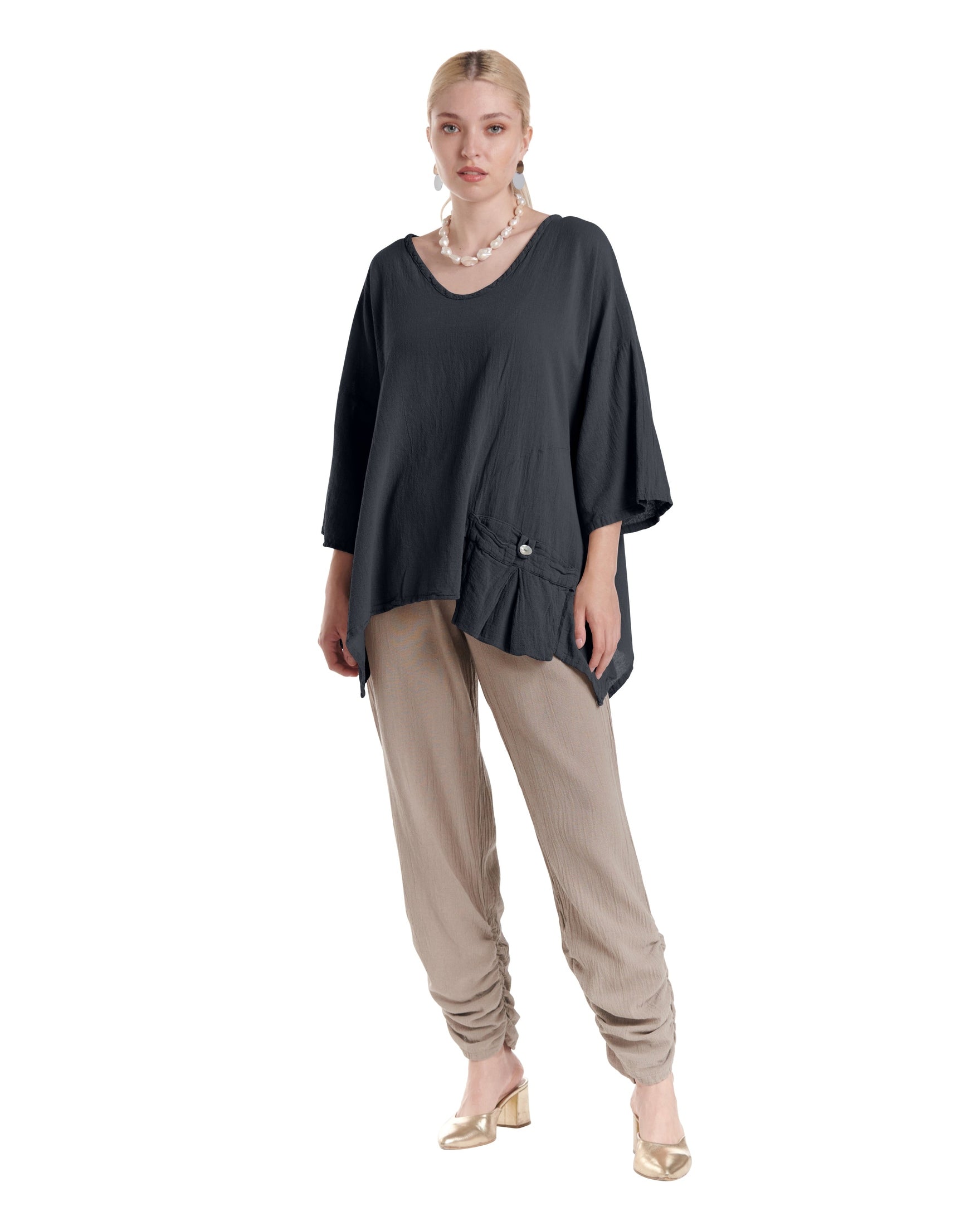 Pocket Cotton Gauze Blouse-Oh My Gauze