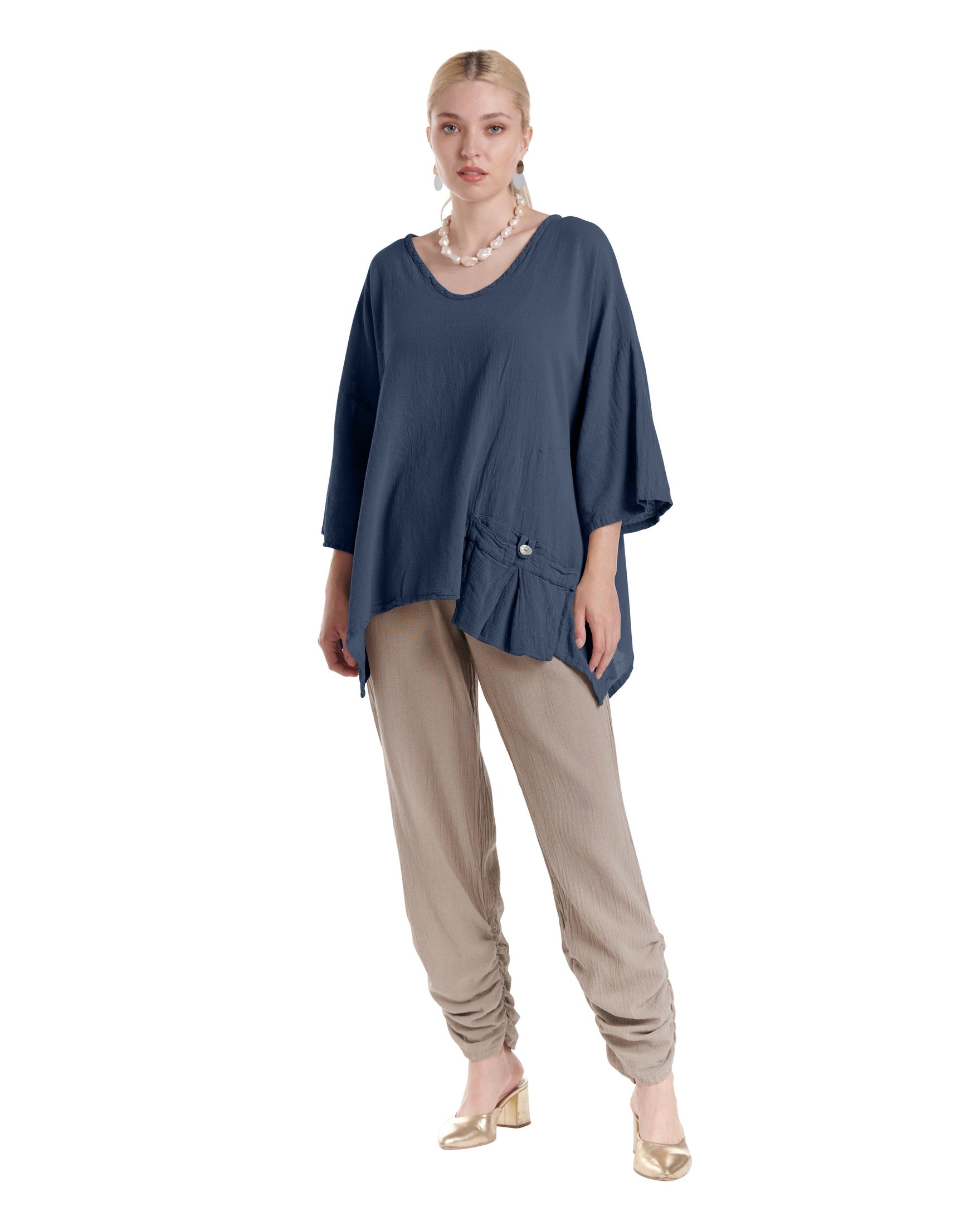 Pocket Cotton Gauze Blouse-Oh My Gauze