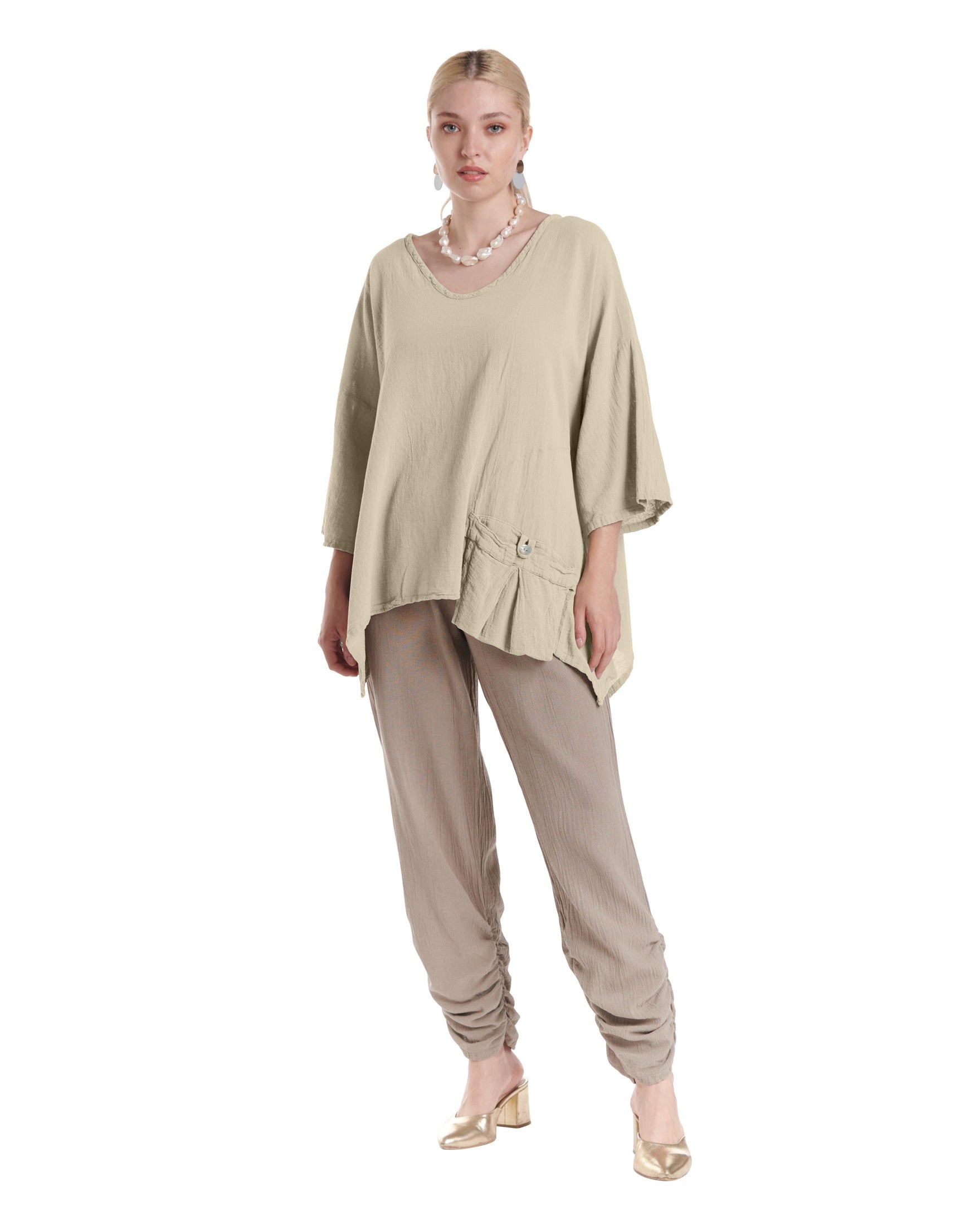 Pocket Cotton Gauze Blouse-Oh My Gauze
