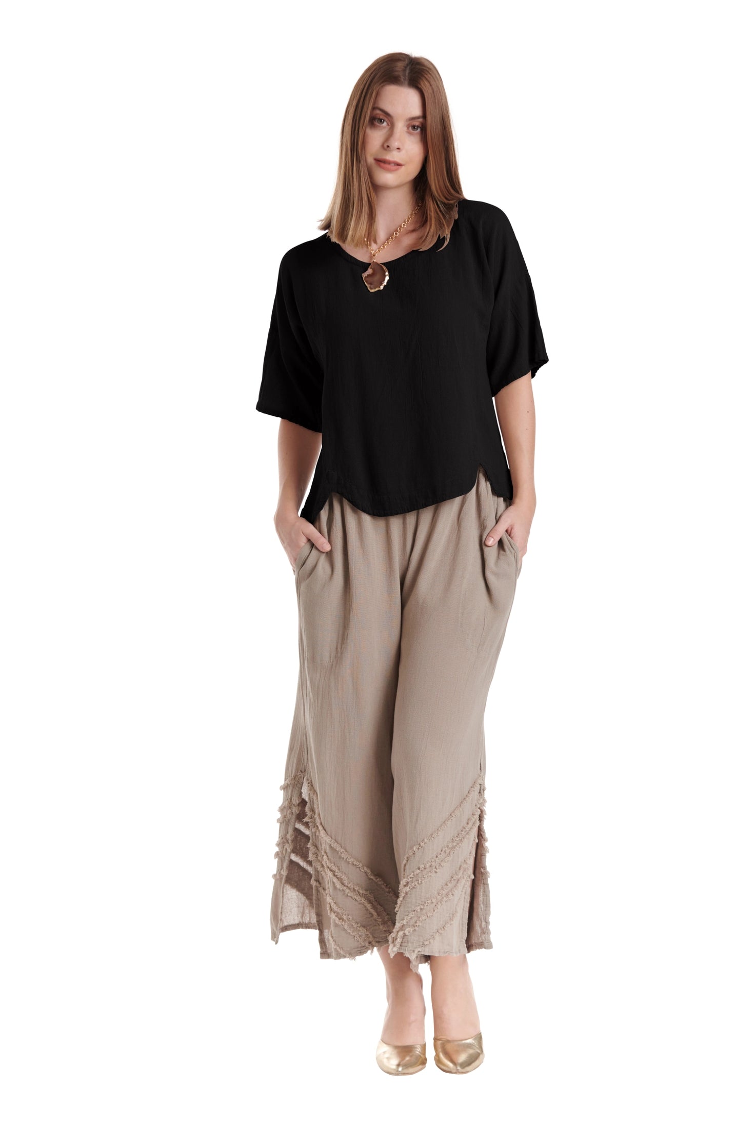 Scallop Blouse-Oh My Gauze