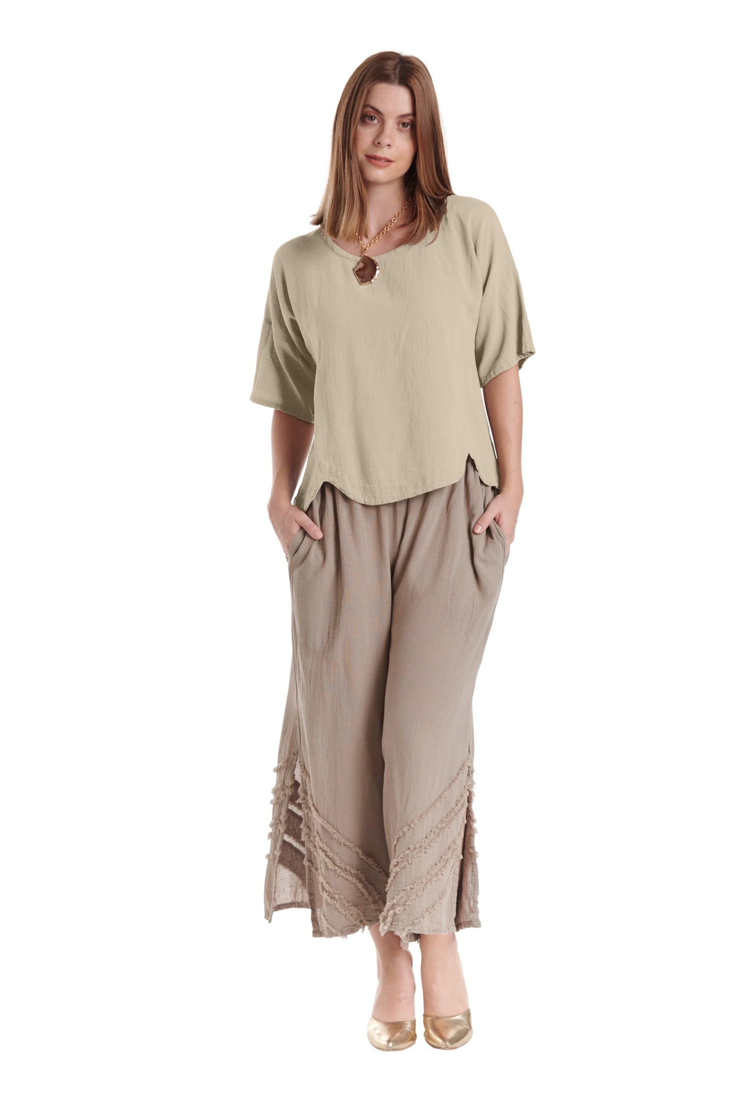 Scallop Blouse-Oh My Gauze