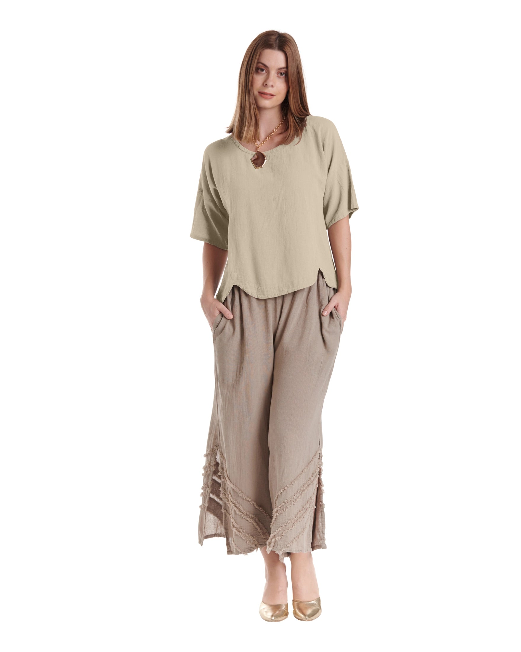 Scallop Blouse-Oh My Gauze