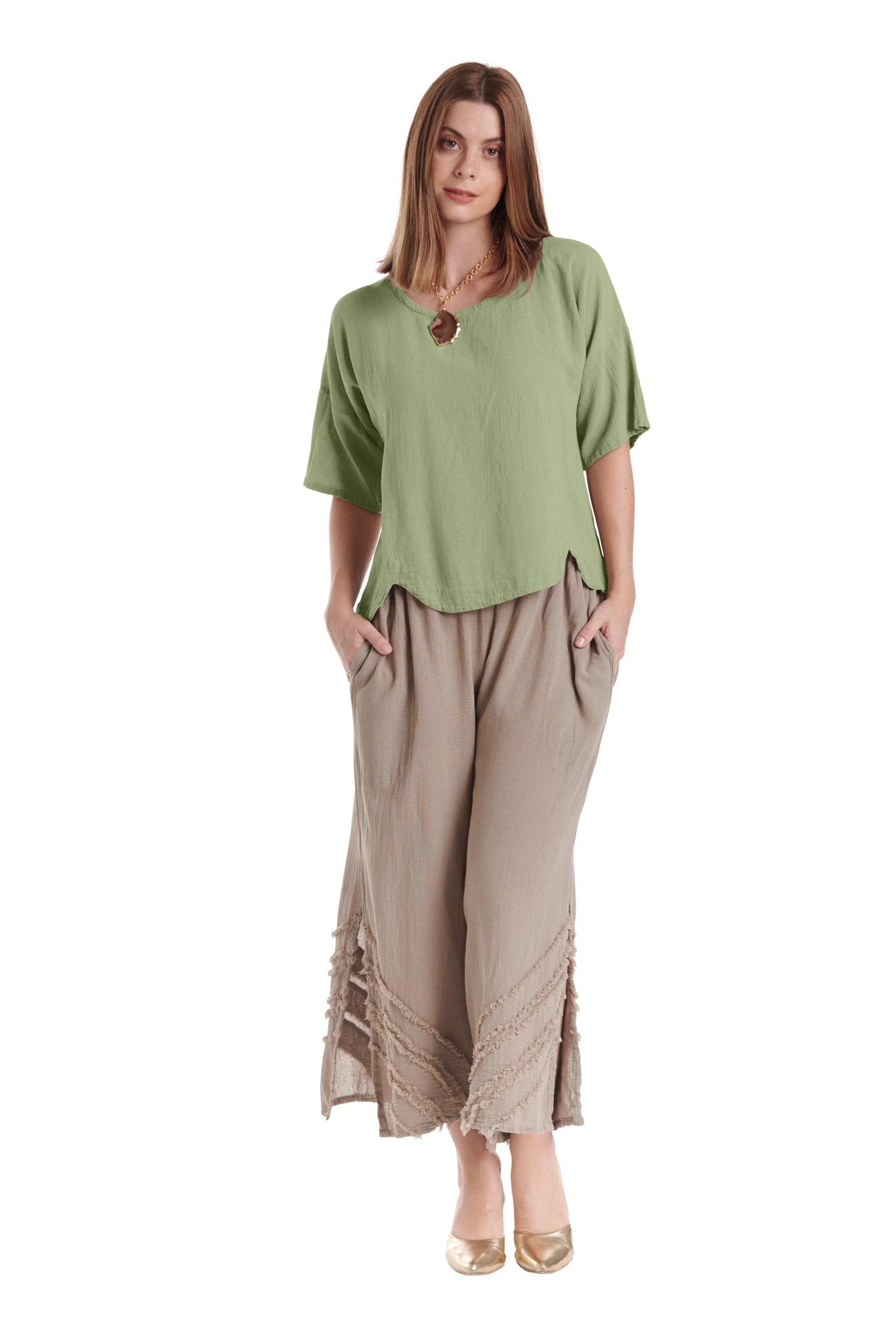 Scallop Blouse-Oh My Gauze