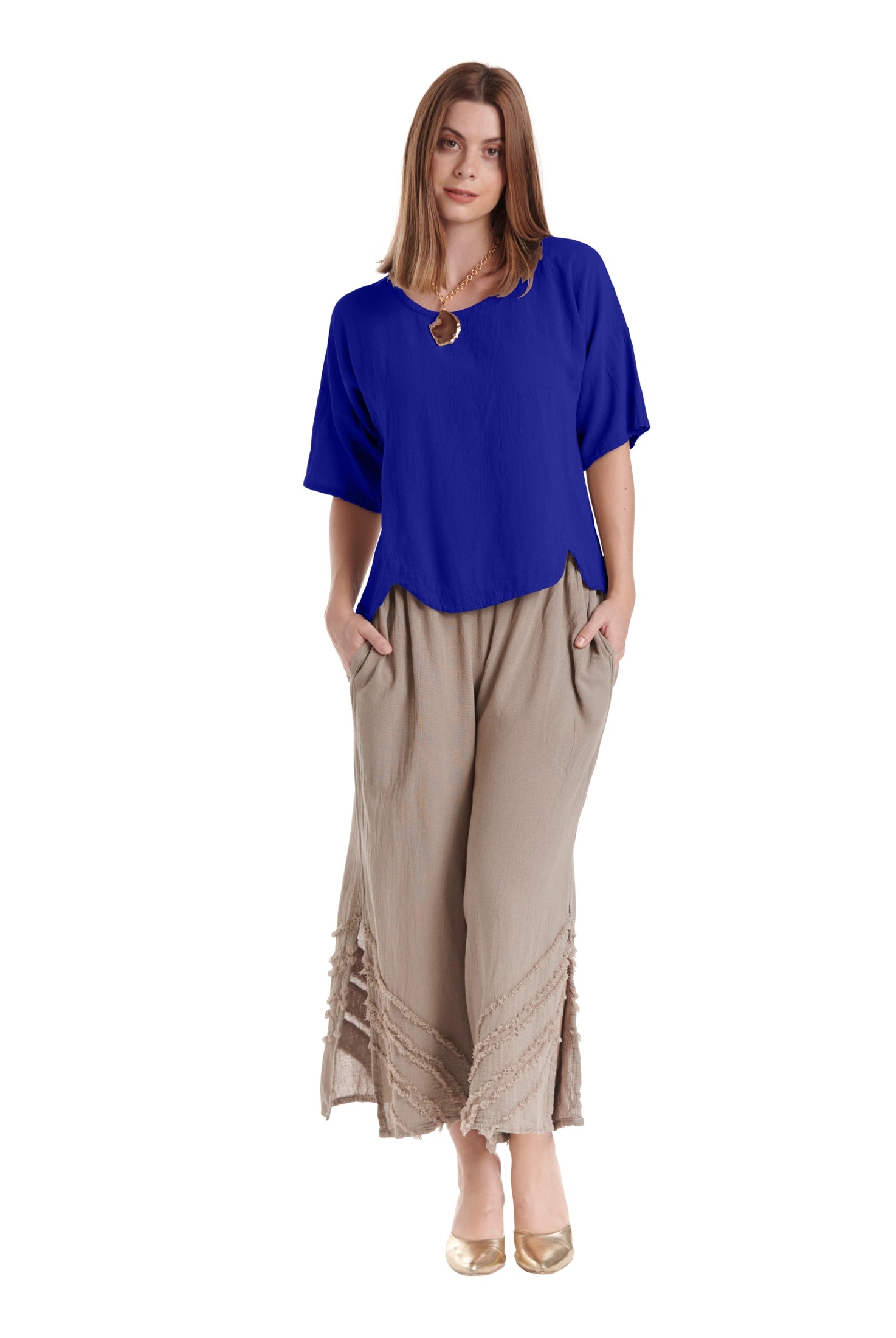 Scallop Blouse-Oh My Gauze