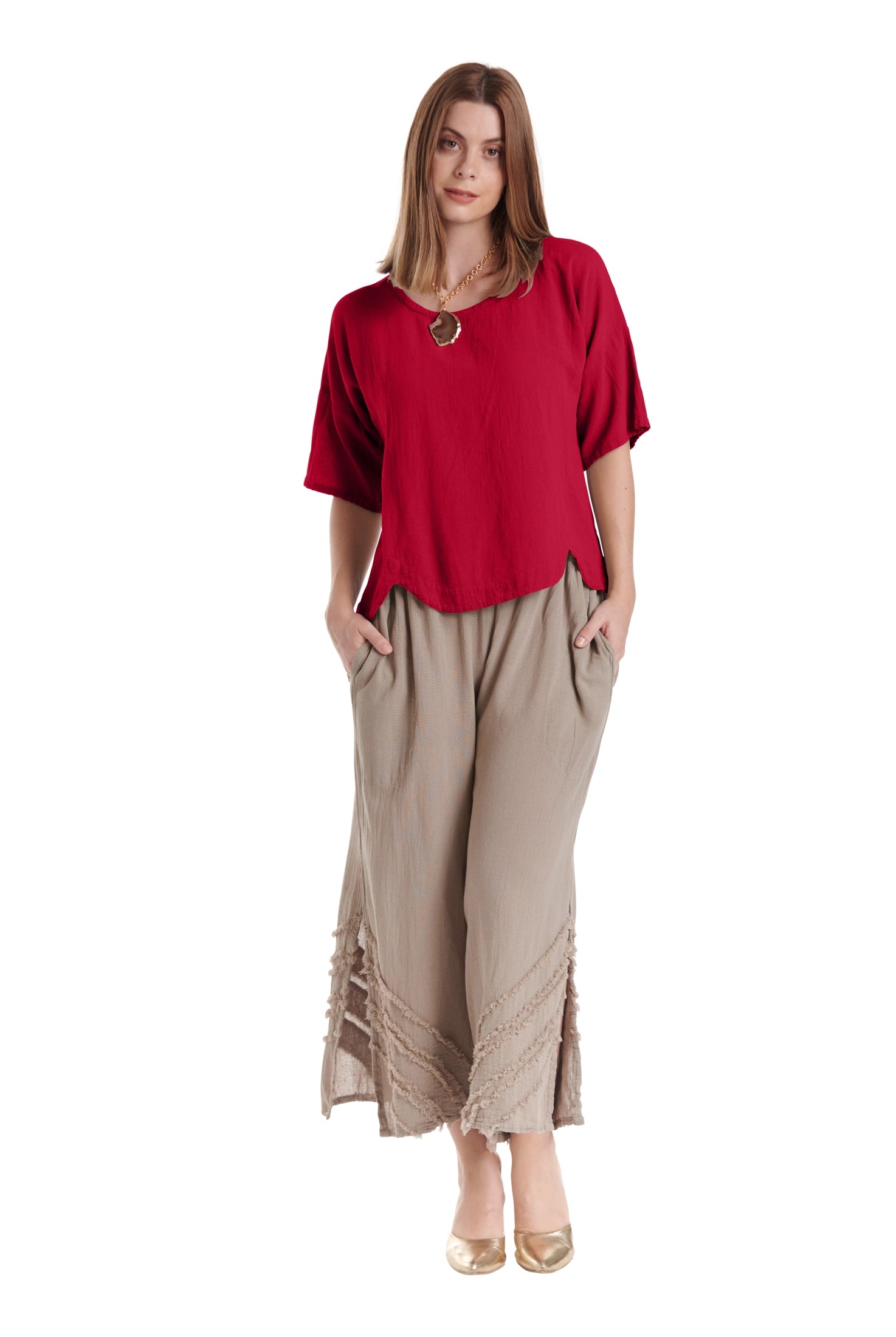 Scallop Blouse-Oh My Gauze