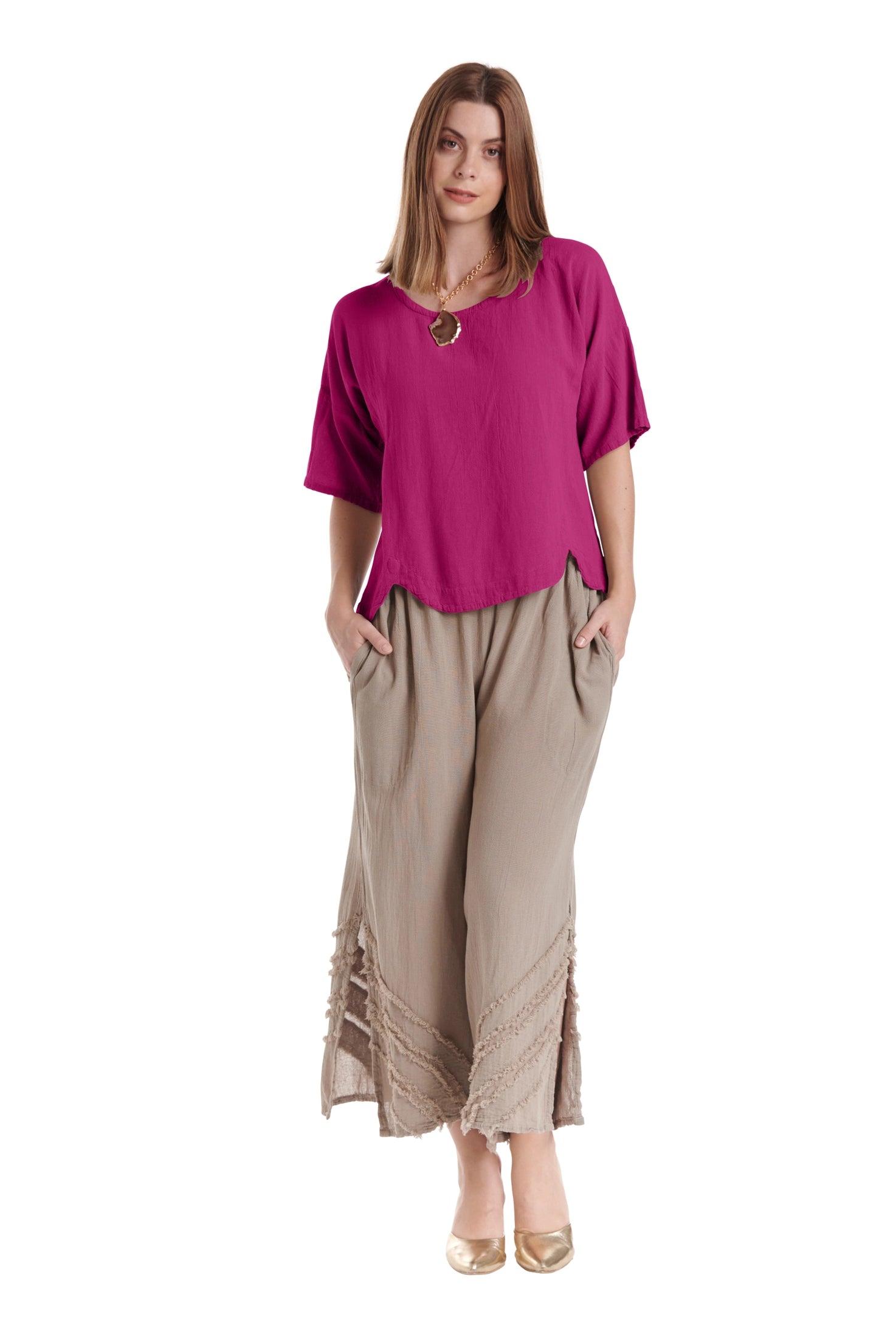 Scallop Blouse-Oh My Gauze