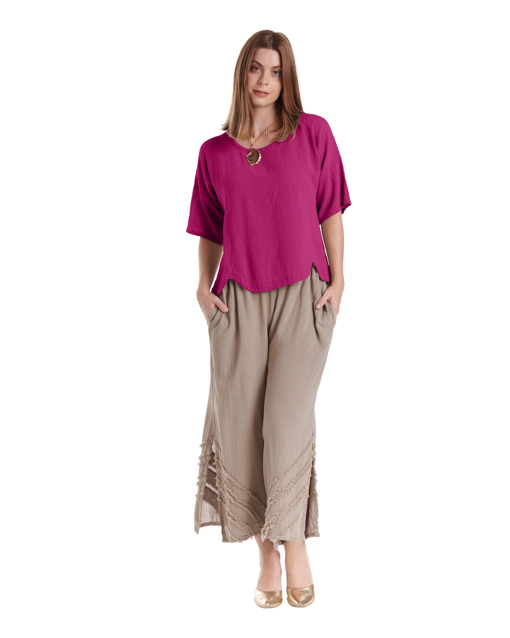 Scallop Blouse-Oh My Gauze