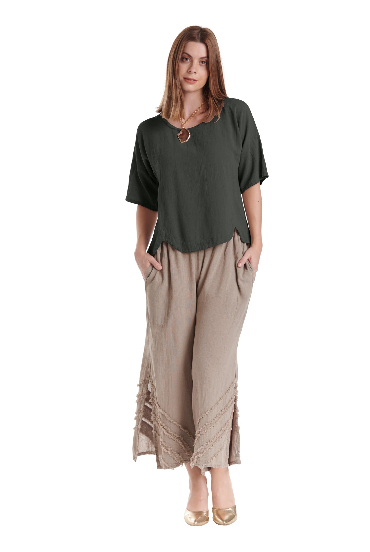 Scallop Blouse-Oh My Gauze