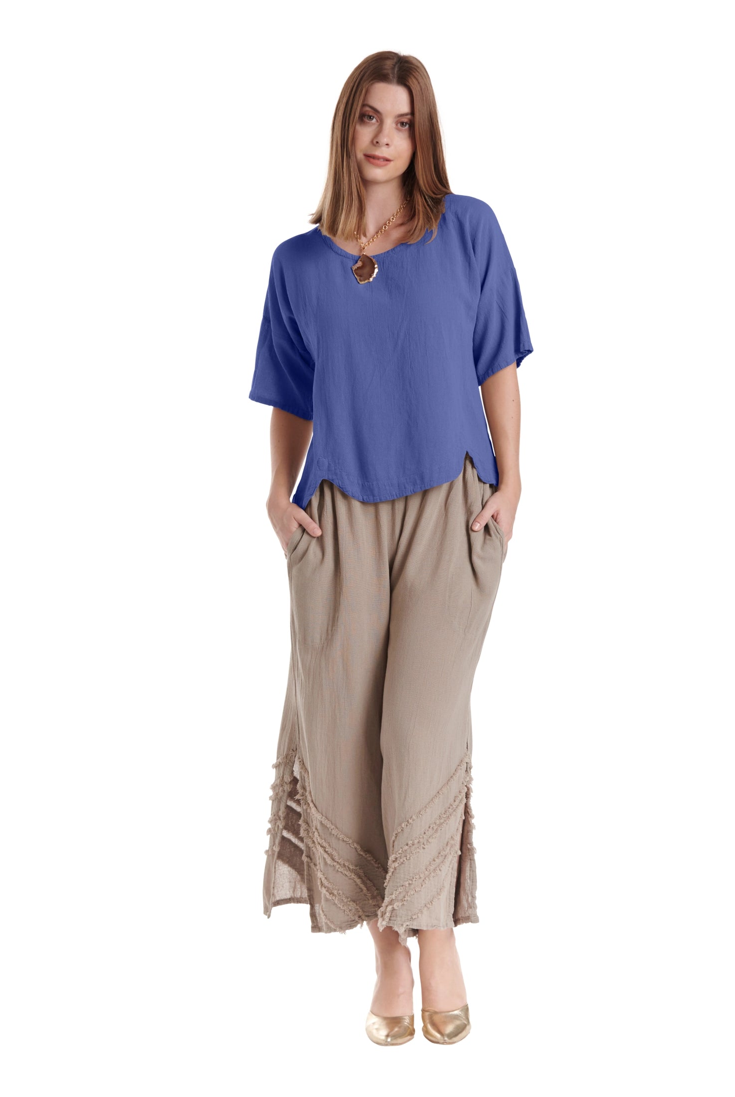 Scallop Blouse-Oh My Gauze