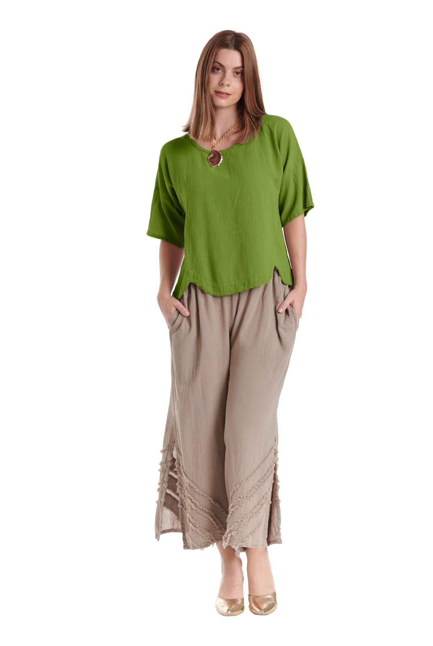 Scallop Blouse-Oh My Gauze