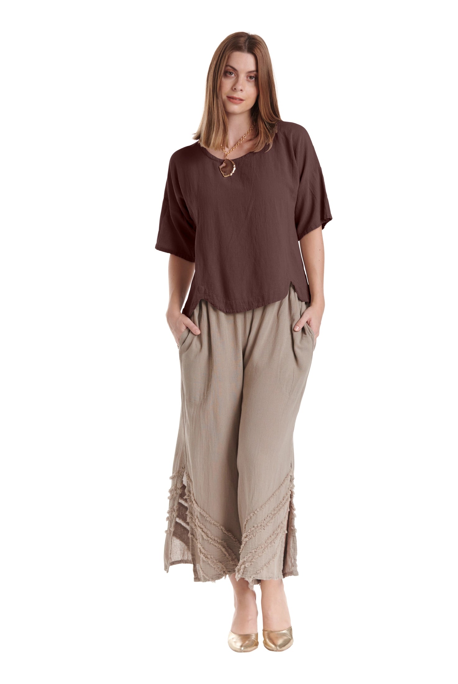 Scallop Blouse-Oh My Gauze