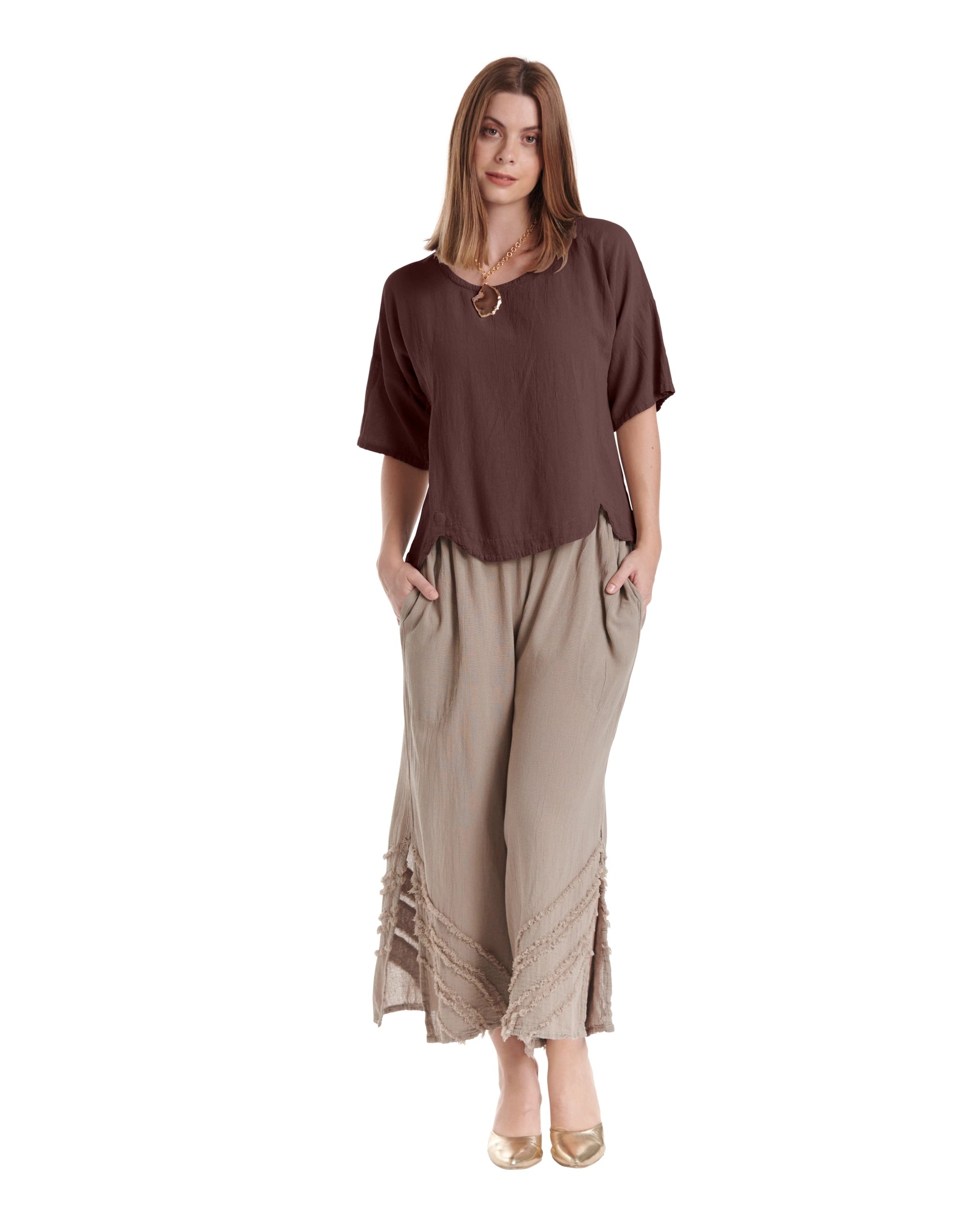 Scallop Blouse-Oh My Gauze