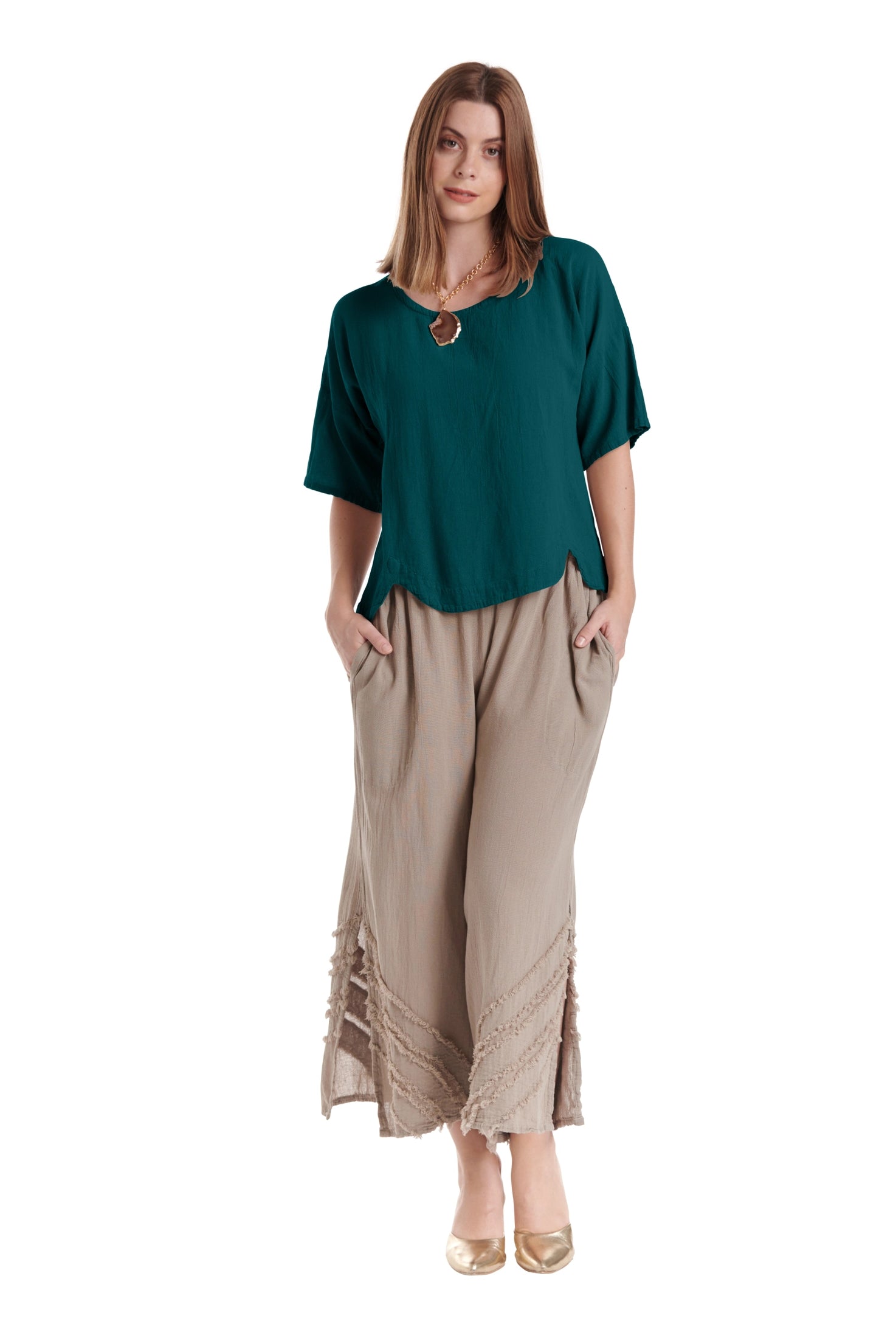 Scallop Blouse-Oh My Gauze