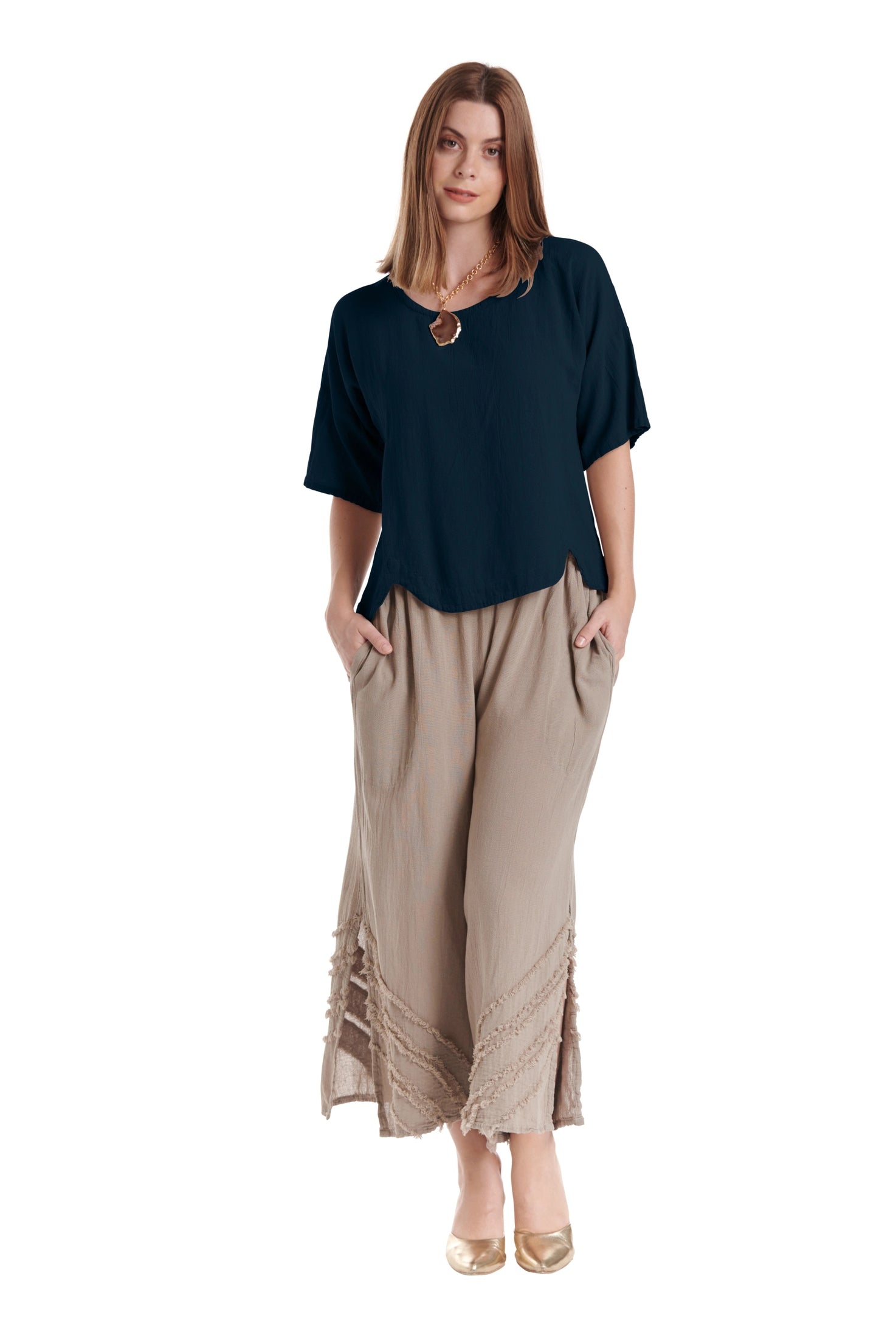 Scallop Blouse-Oh My Gauze