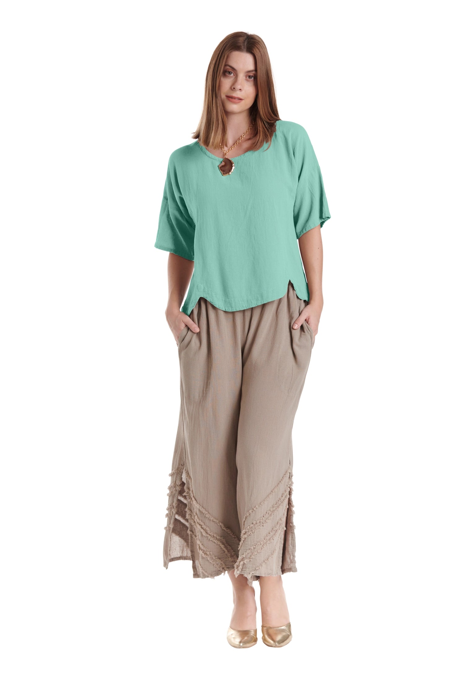 Scallop Blouse-Oh My Gauze